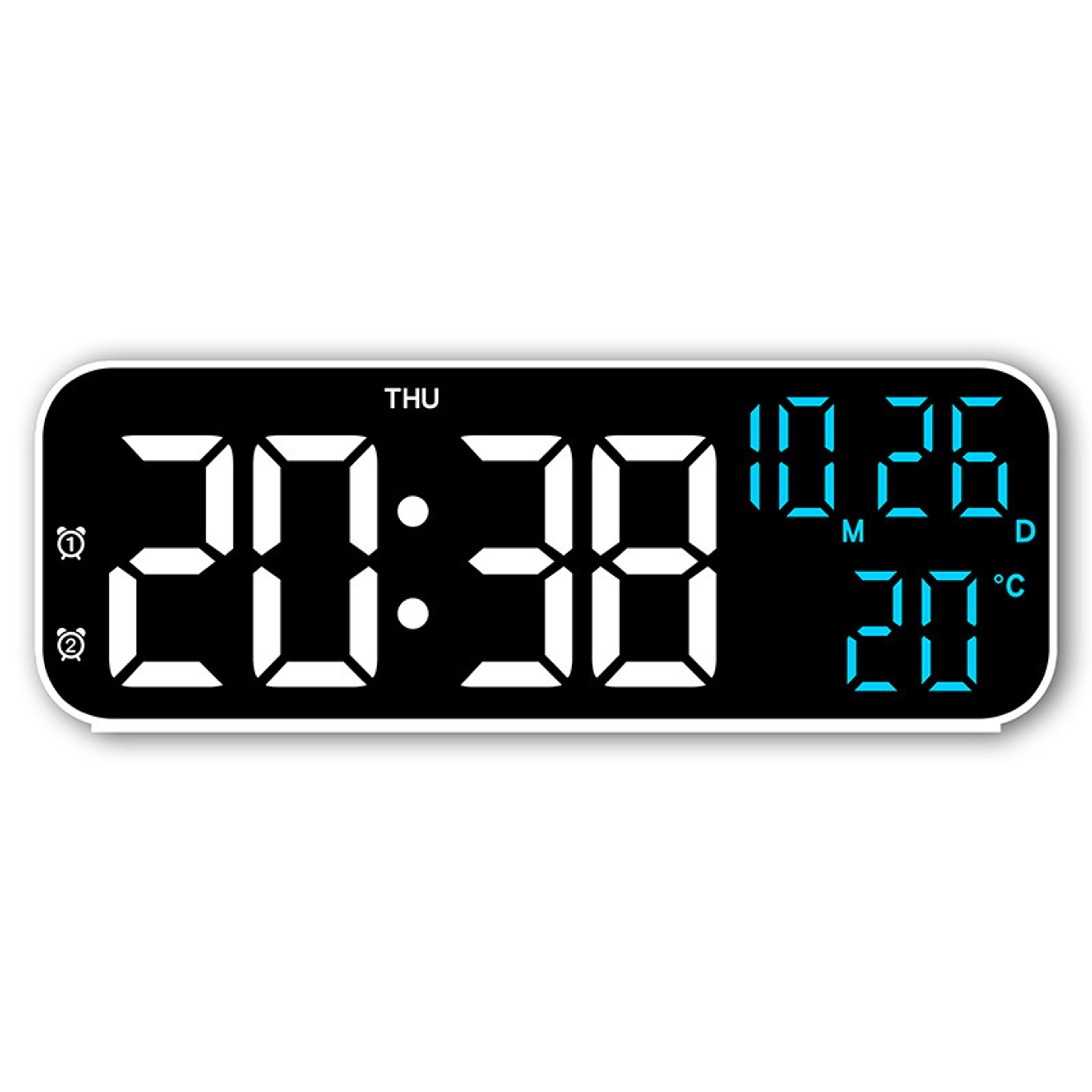 Digital Alarm Clock With LED Display Voice Control Clock Temperature Date Desk Clock 5