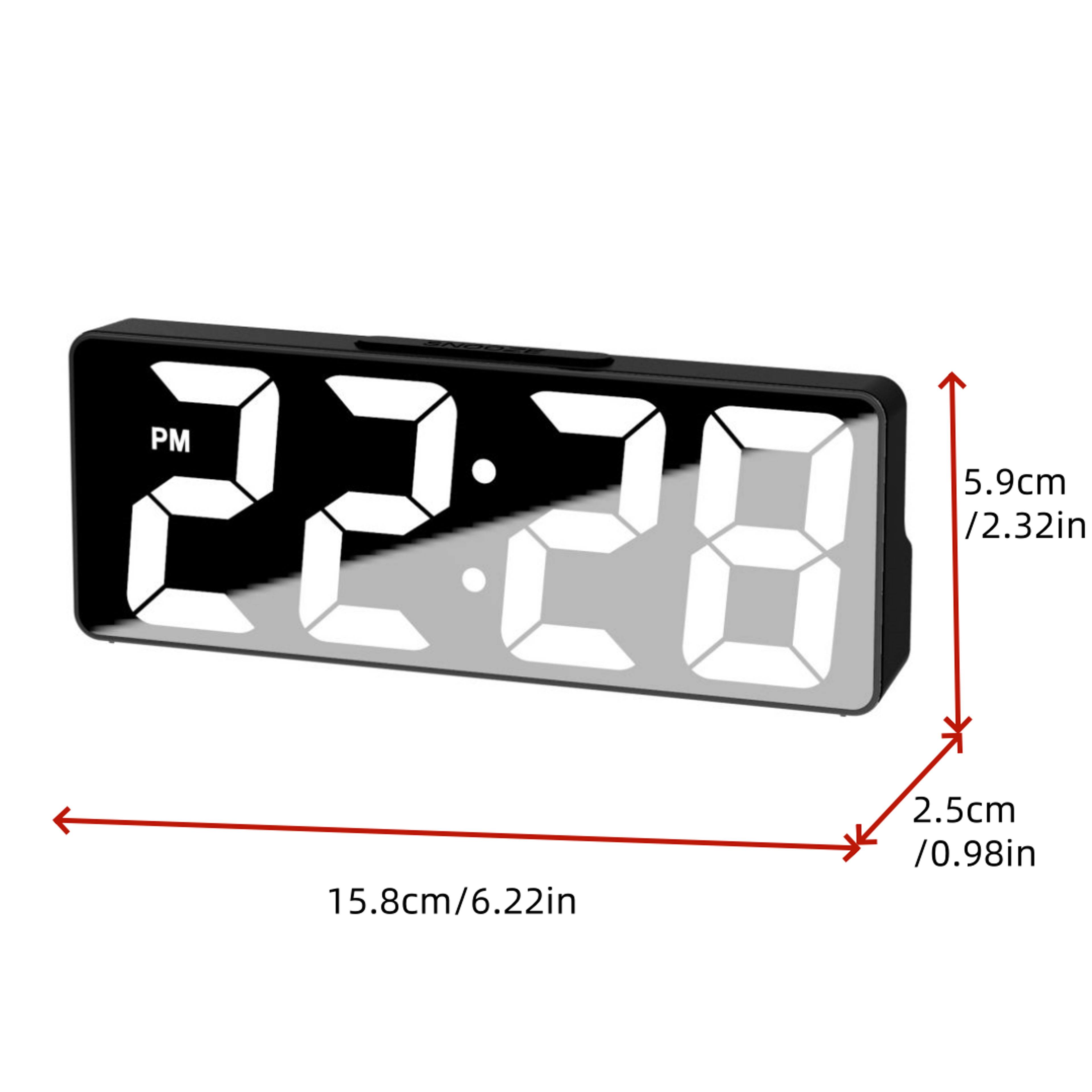 Voice Control LED Digital Alarm Clock With Temperature Display Dual Alarm Snooze And Night Mode 4
