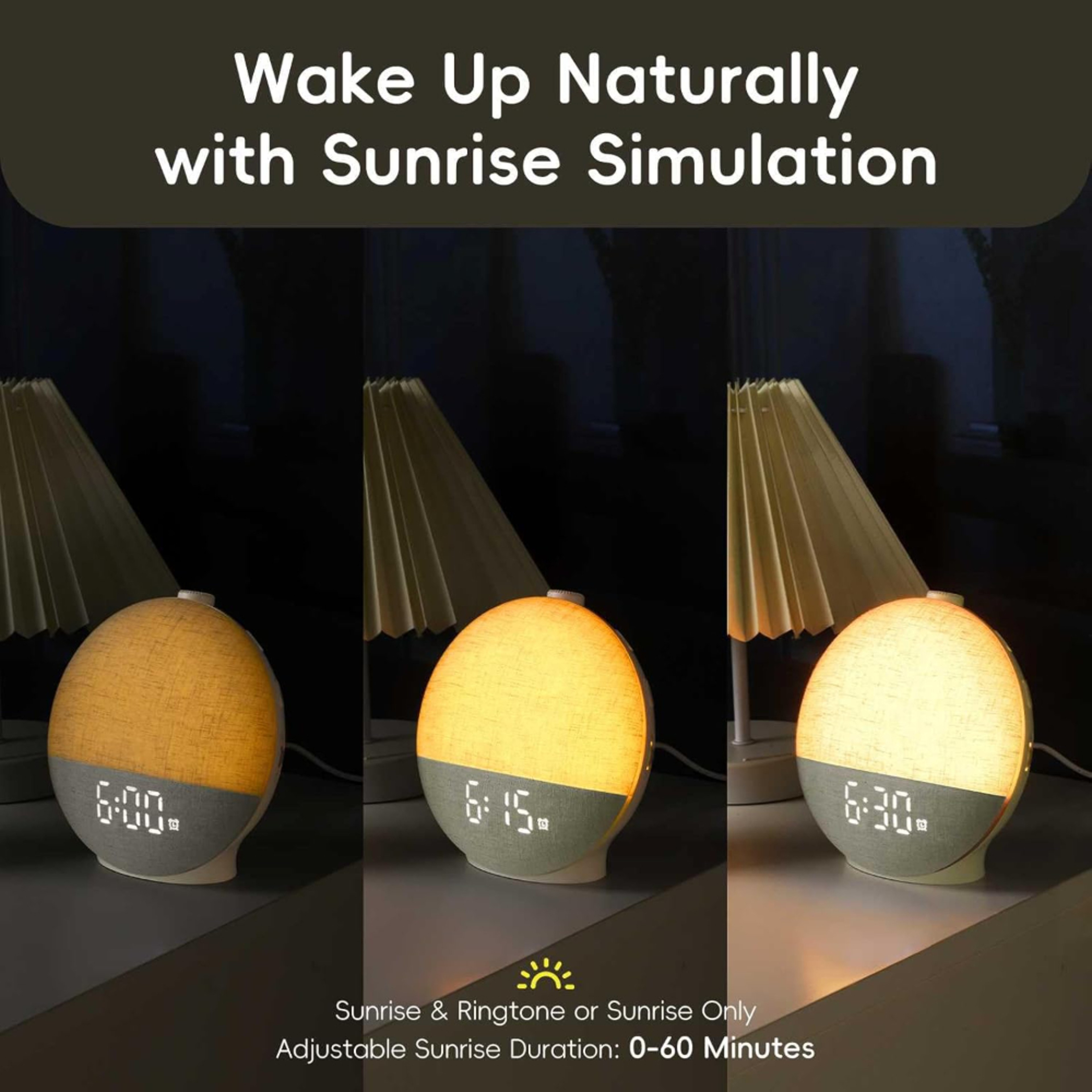 Sunrise Alarm Clock With Wake Up Light White Noise Machine And Bluetooth Speaker 1