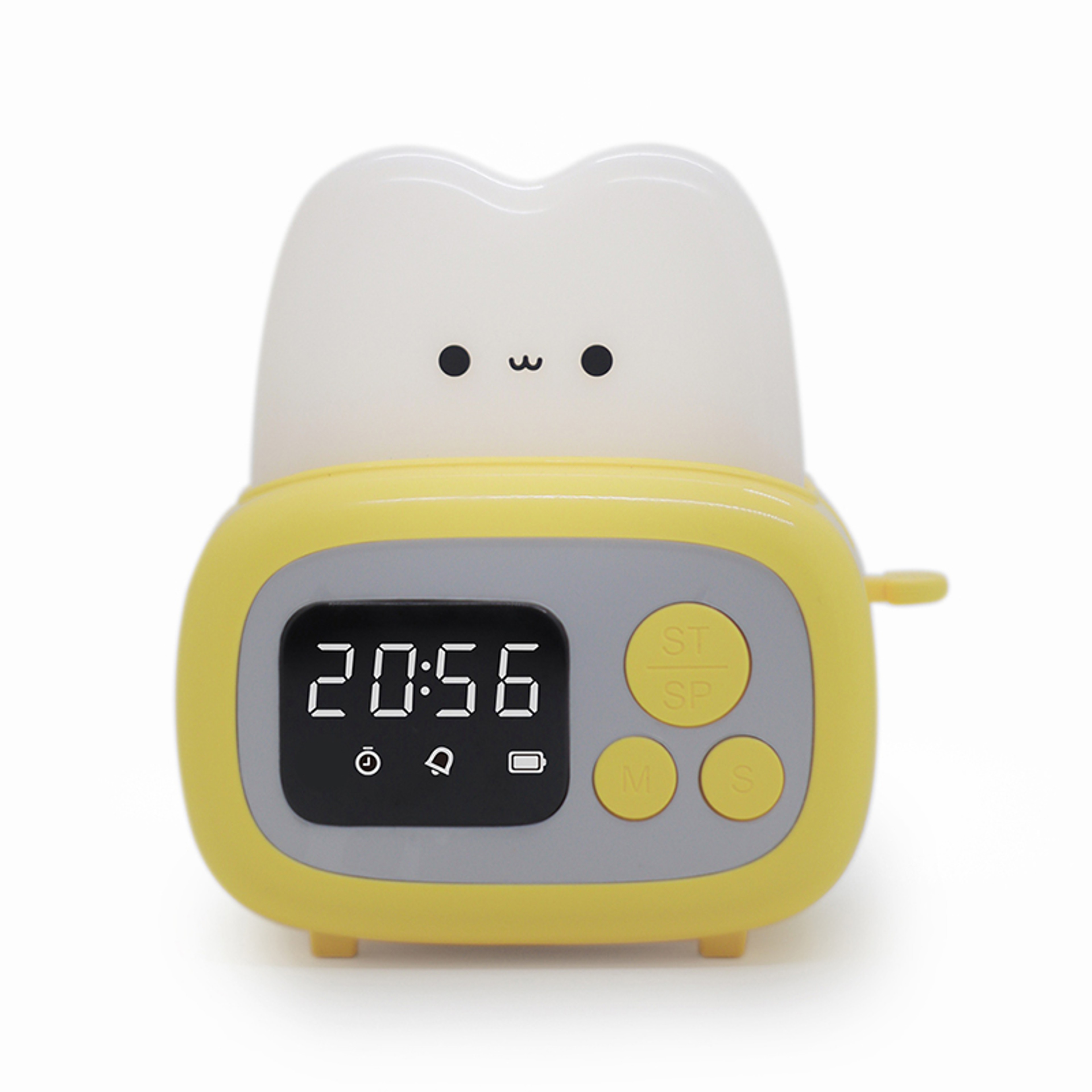 Cute LED Toaster Alarm Clock With Night Light And Timer For Bedroom Bedside Decor 1