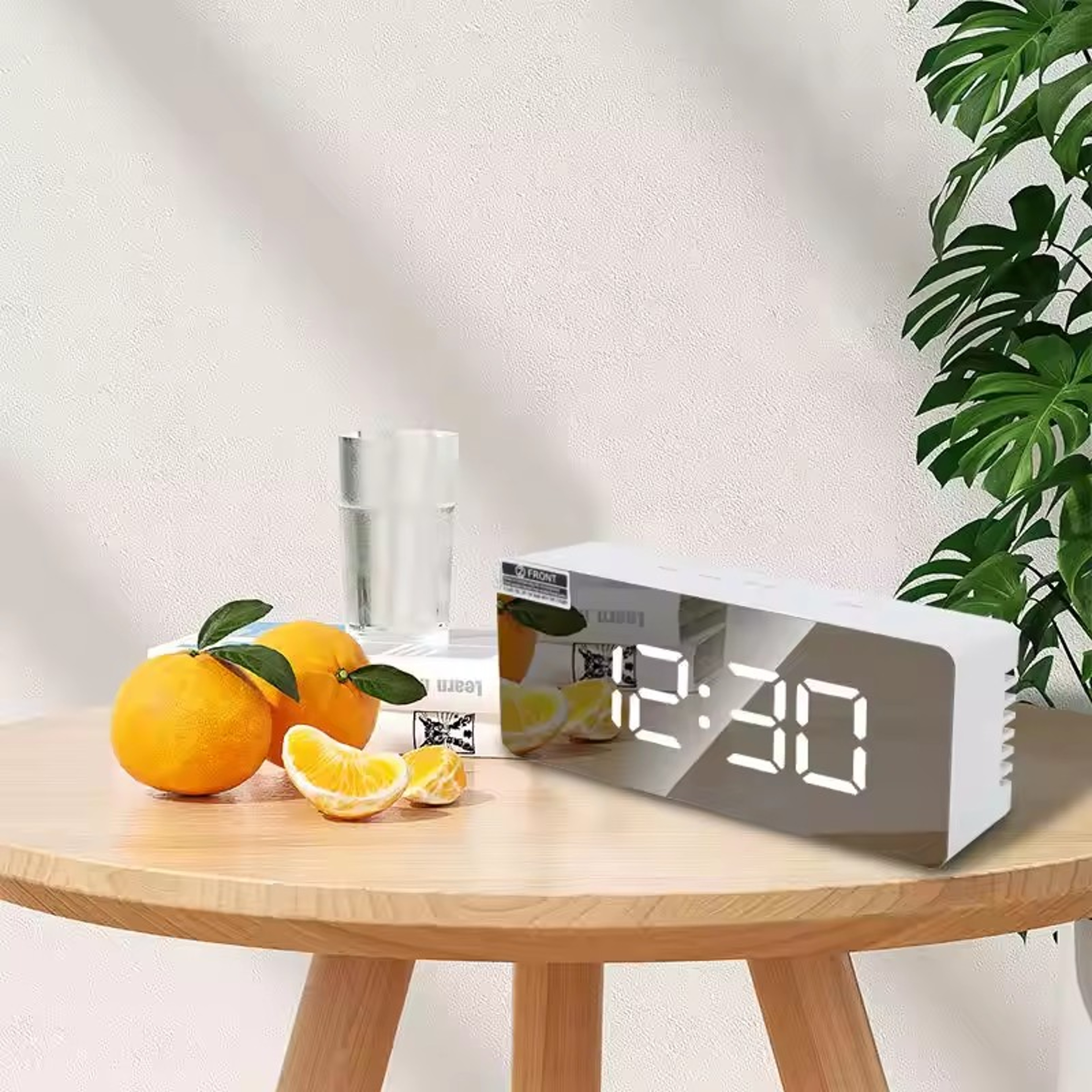 Digital Mirror Alarm Clock LED Display Table Clock With Temperature And Snooze Function 6
