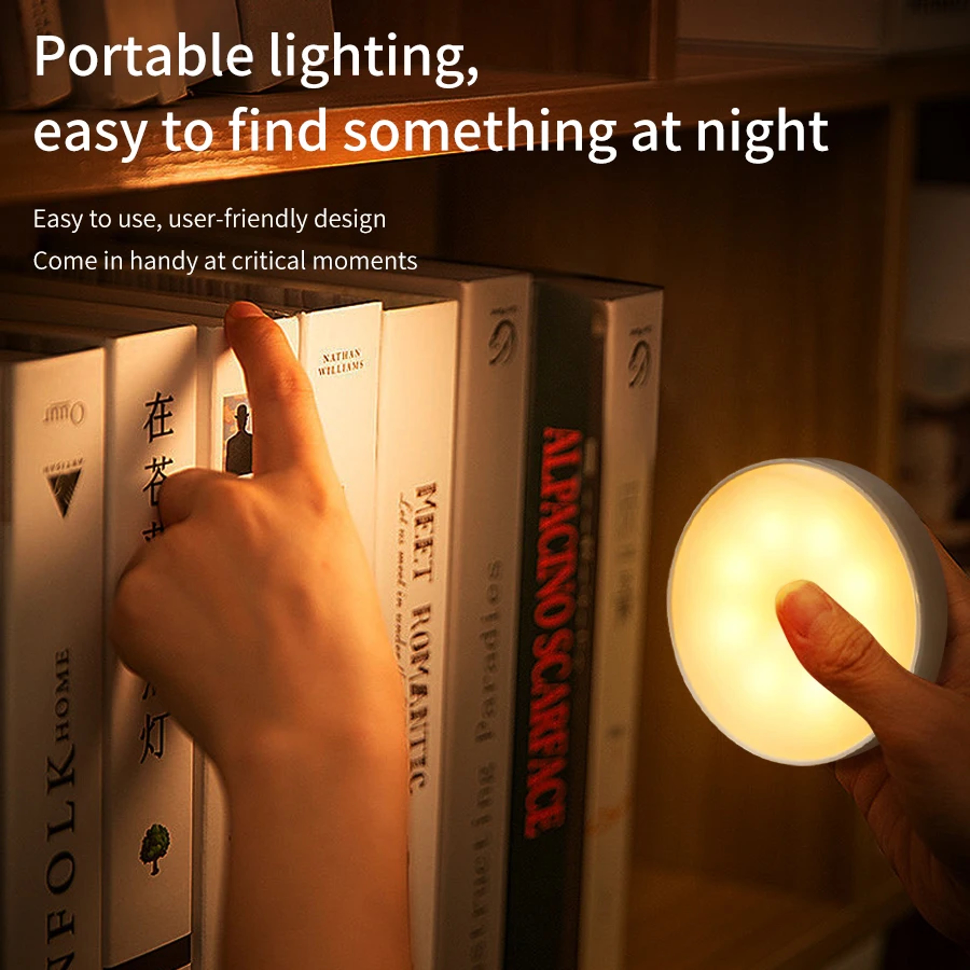 Rechargeable Motion Sensor LED Night Light For Bedroom Kitchen Cabinet And Wall Decor 5