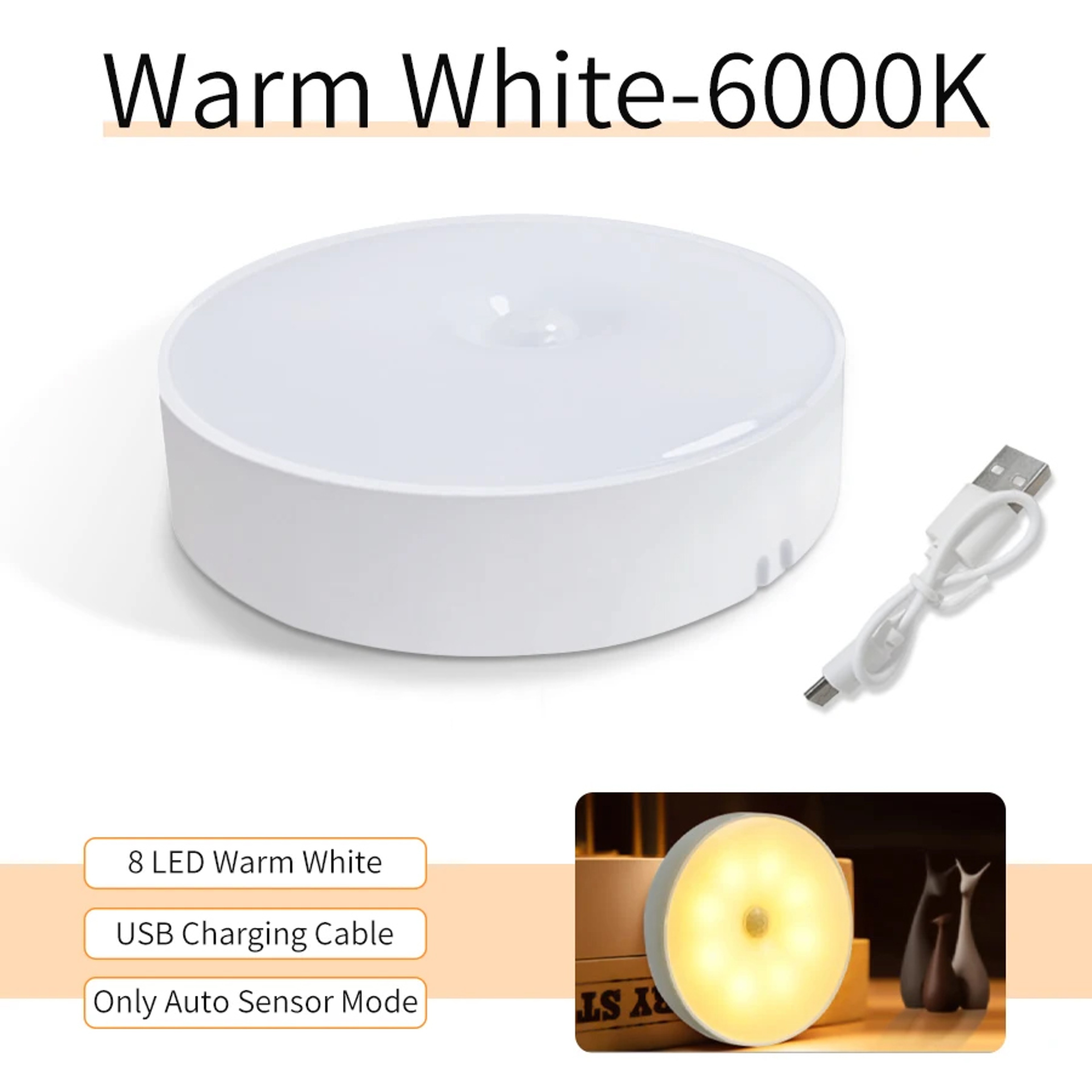 Rechargeable Motion Sensor LED Night Light For Bedroom Kitchen Cabinet And Wall Decor 1