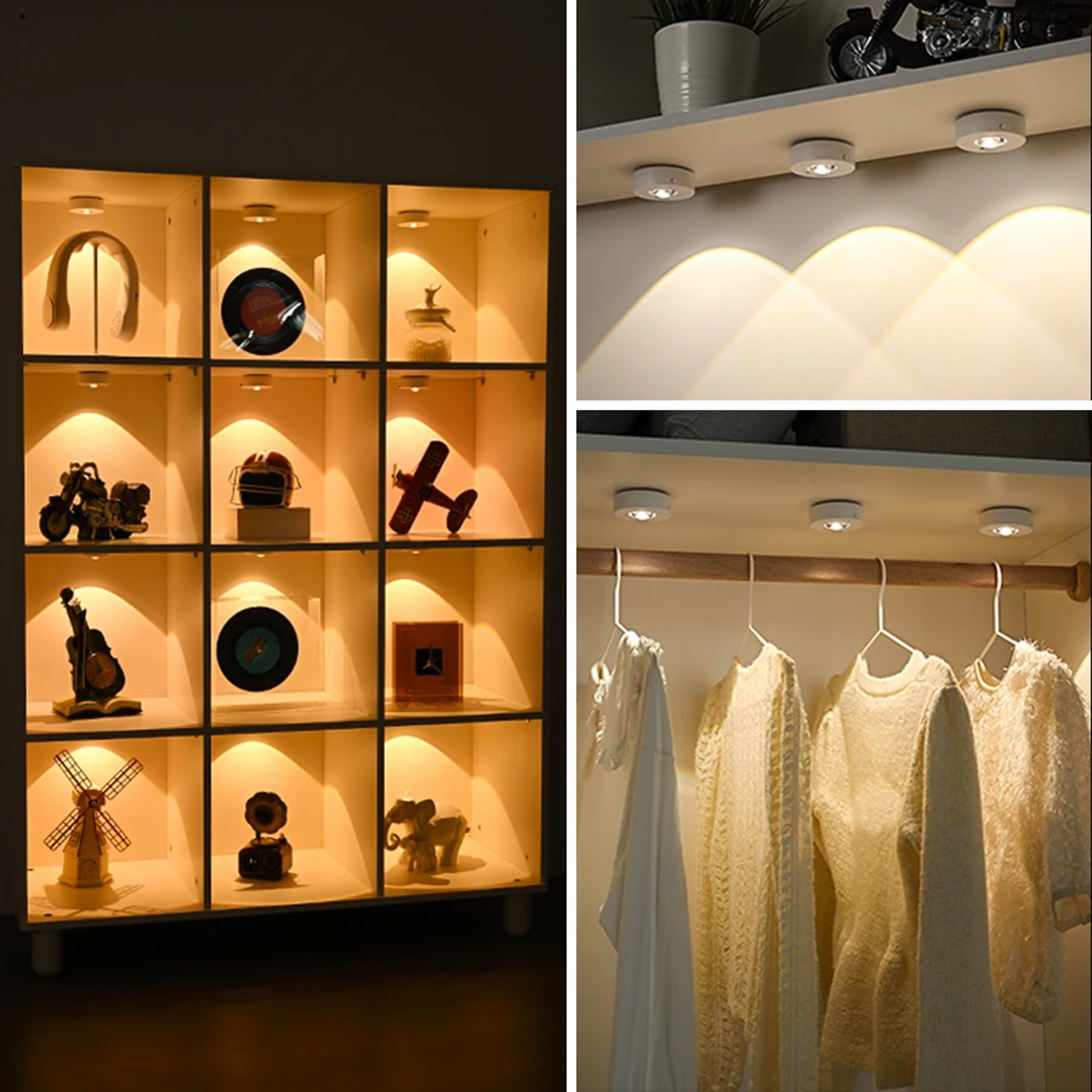 RGB Wireless Under Cabinet Lights Rechargeable LED Lamps With Remote Control 0