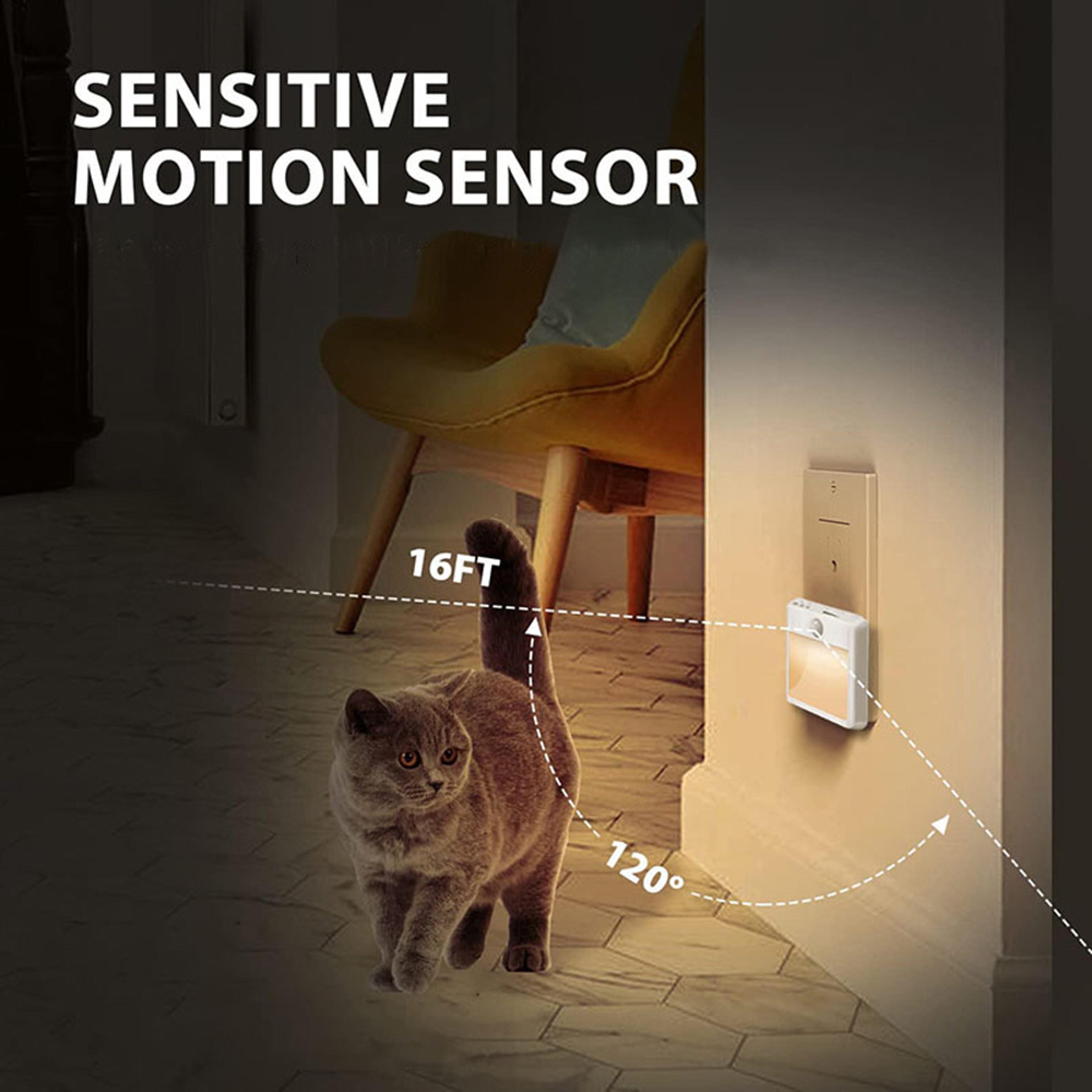 Motion Sensor Night Light For Kids Bedroom Dimmable Wireless Cabinet Lamp 6