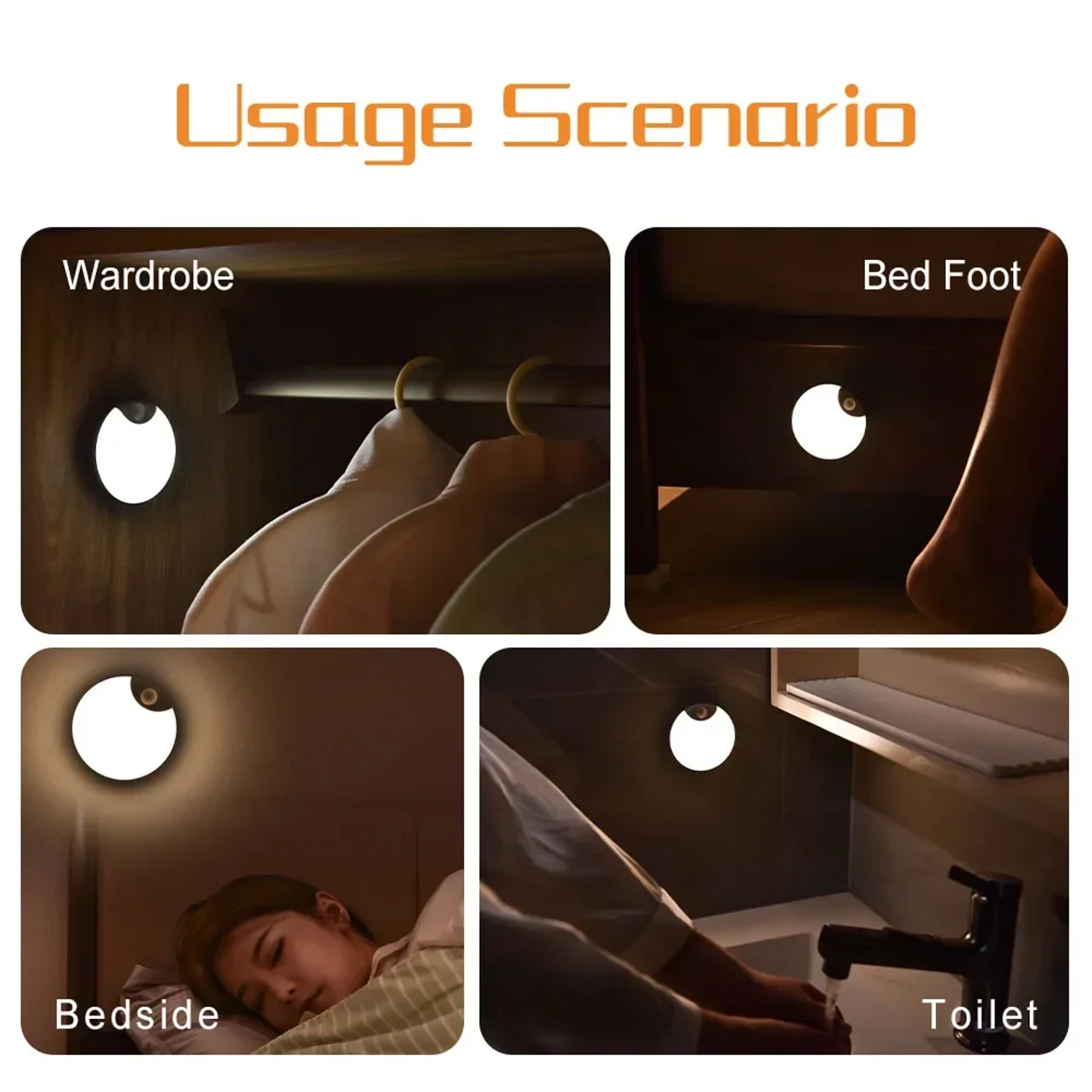 Smart Motion Sensor Light USB Rechargeable Night Lamp For Cabinet Wardrobe And Bedside 5