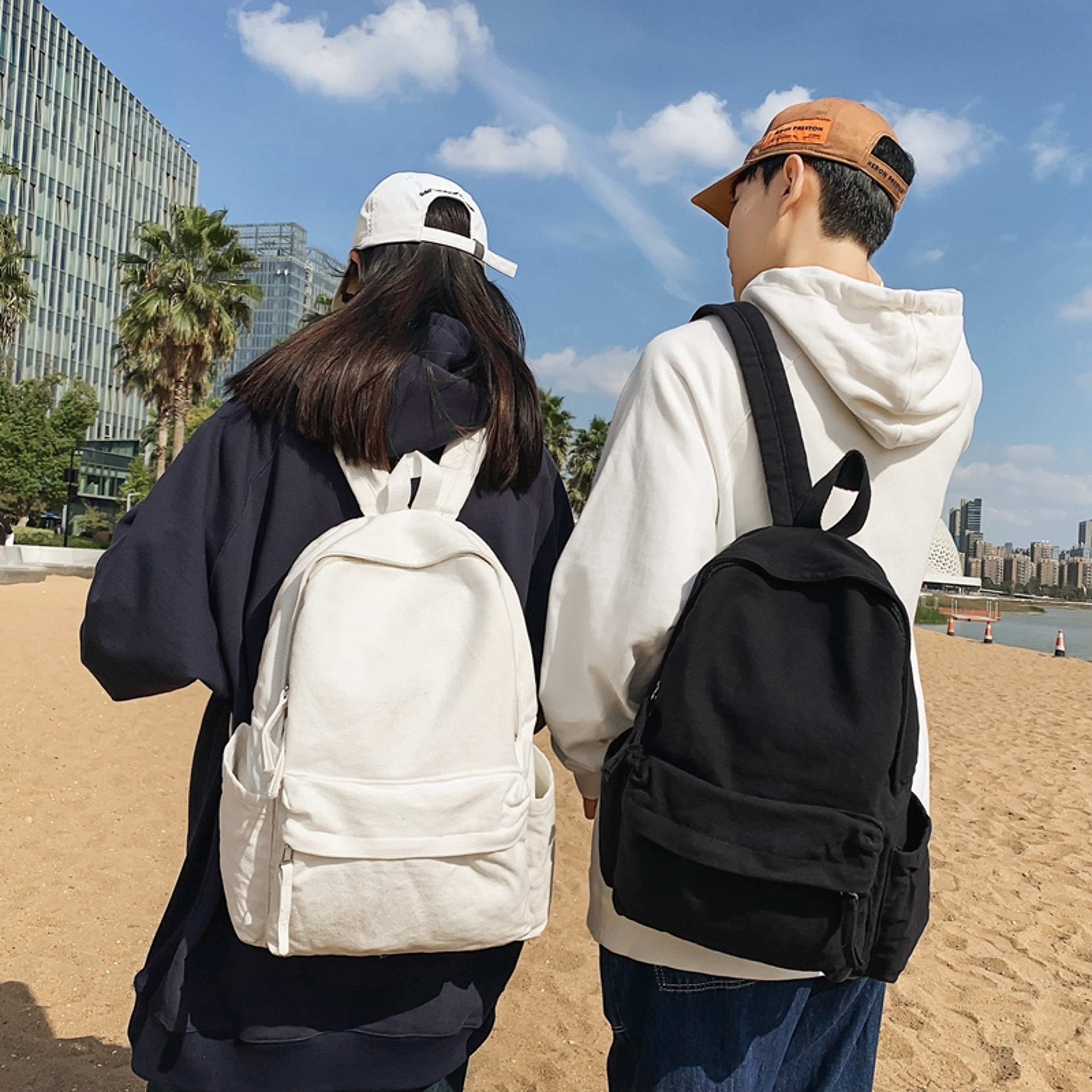 Korean Kawaii Canvas Backpack Large Capacity School Backpack For Students 5