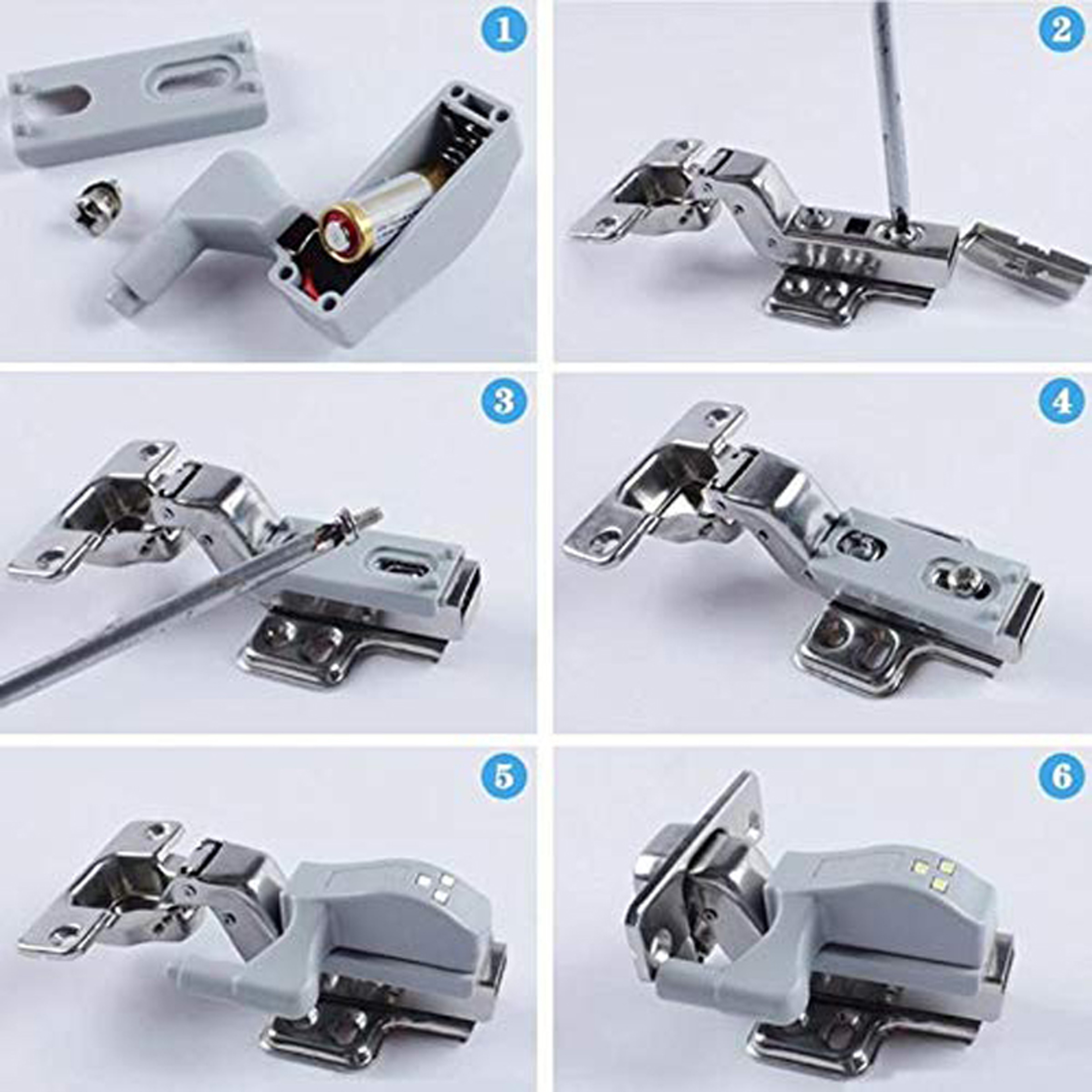 LED Hinge Sensor Light Under Cabinet Closet Lamp Motion Activated Night Light 2