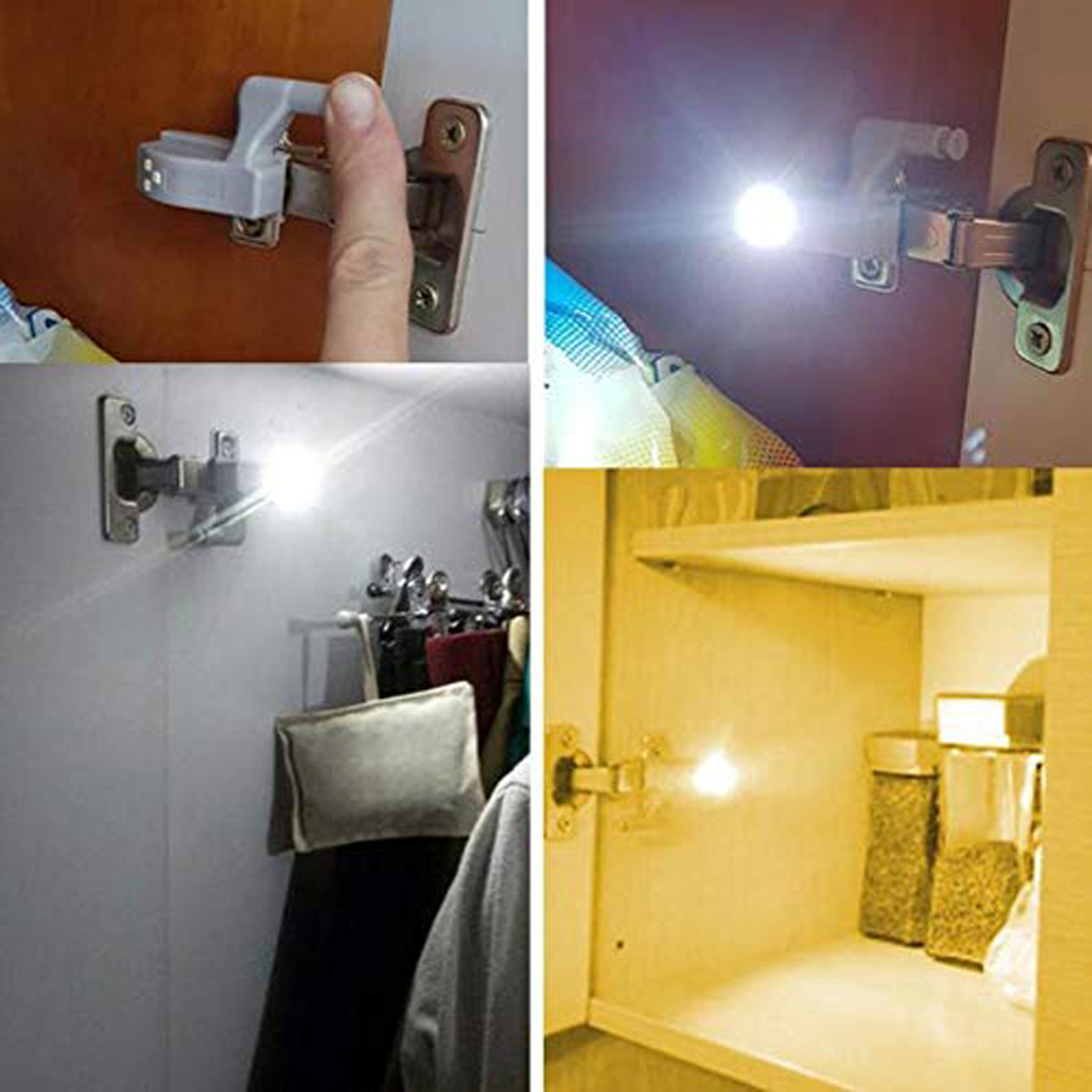 LED Hinge Sensor Light Under Cabinet Closet Lamp Motion Activated Night Light 3