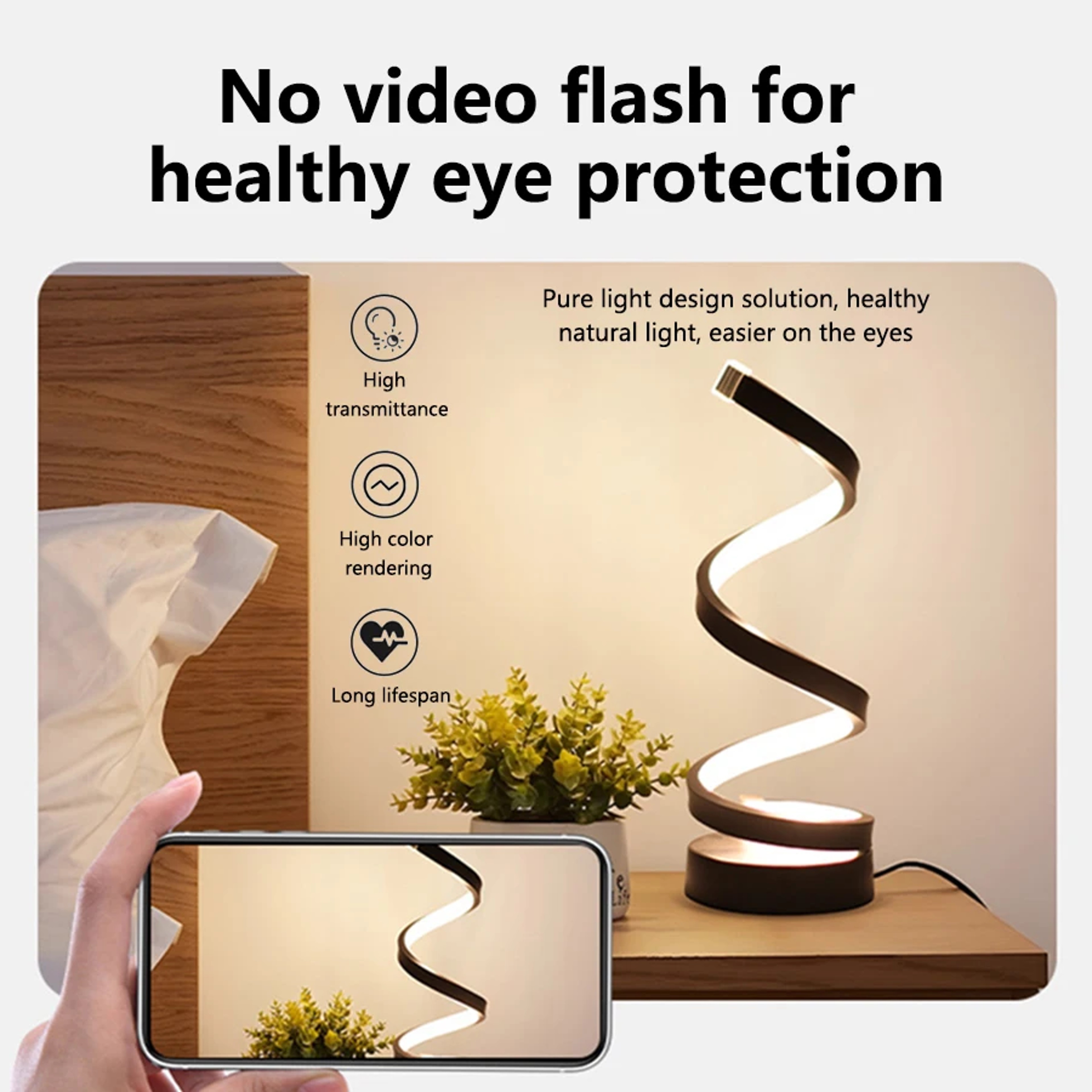 Modern LED Night Light Spiral Table Lamp Dimmable Bedside Lamp For Bedroom Office Decor 5