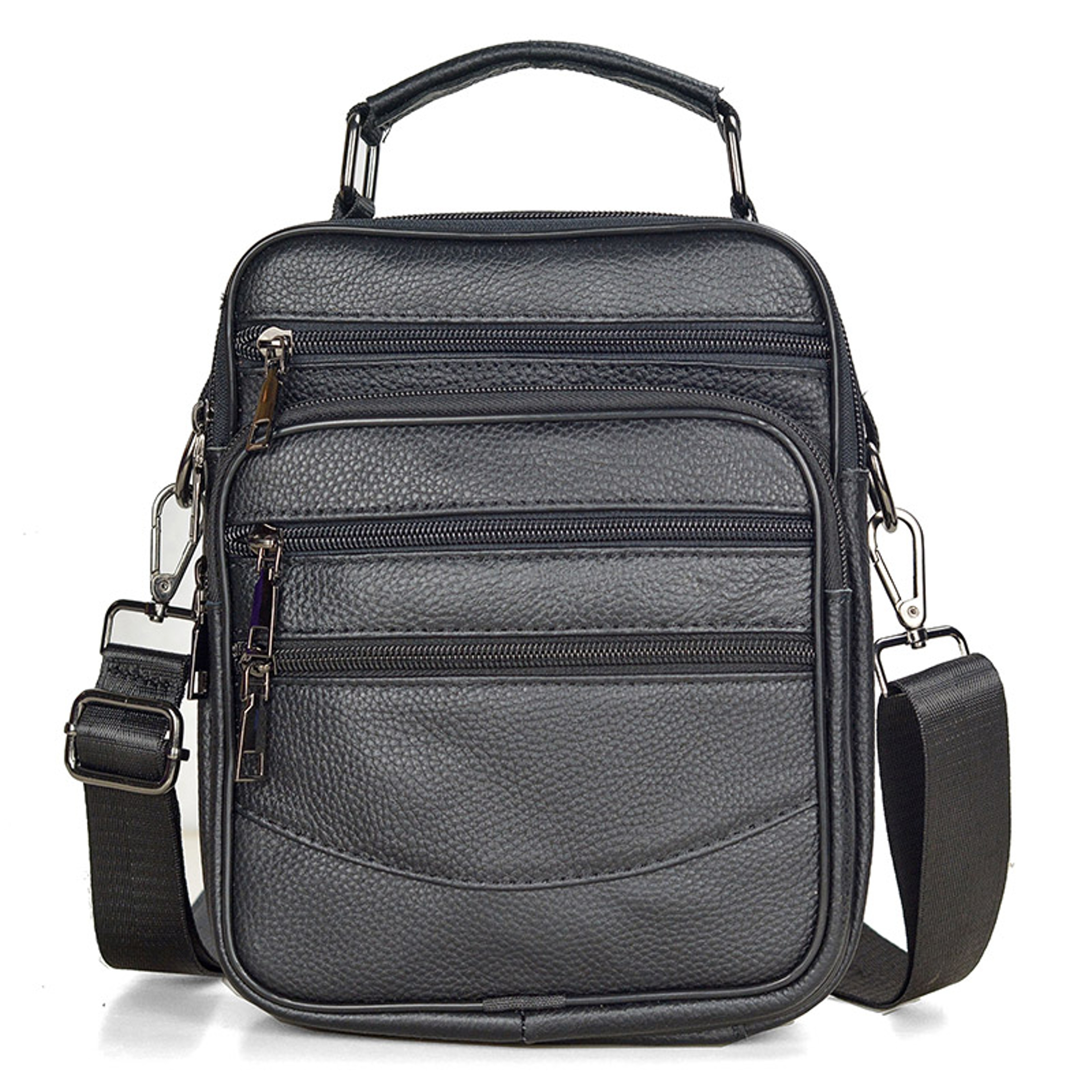 Genuine Leather Messenger Bag For Men Cowhide Shoulder Bag Tablet Crossbody Briefcase 2