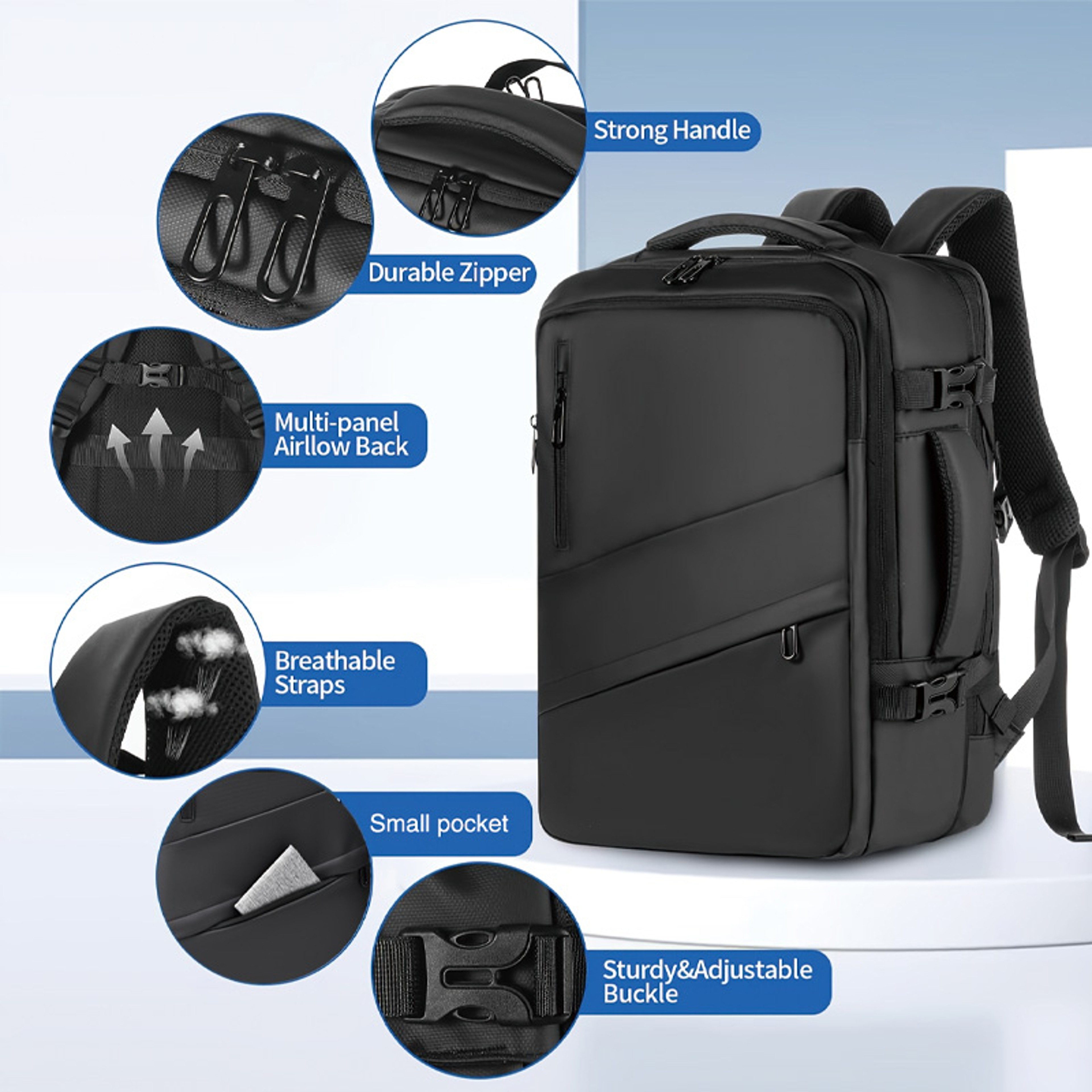 Expandable Waterproof Travel Laptop Backpack With USB Charging Port 6