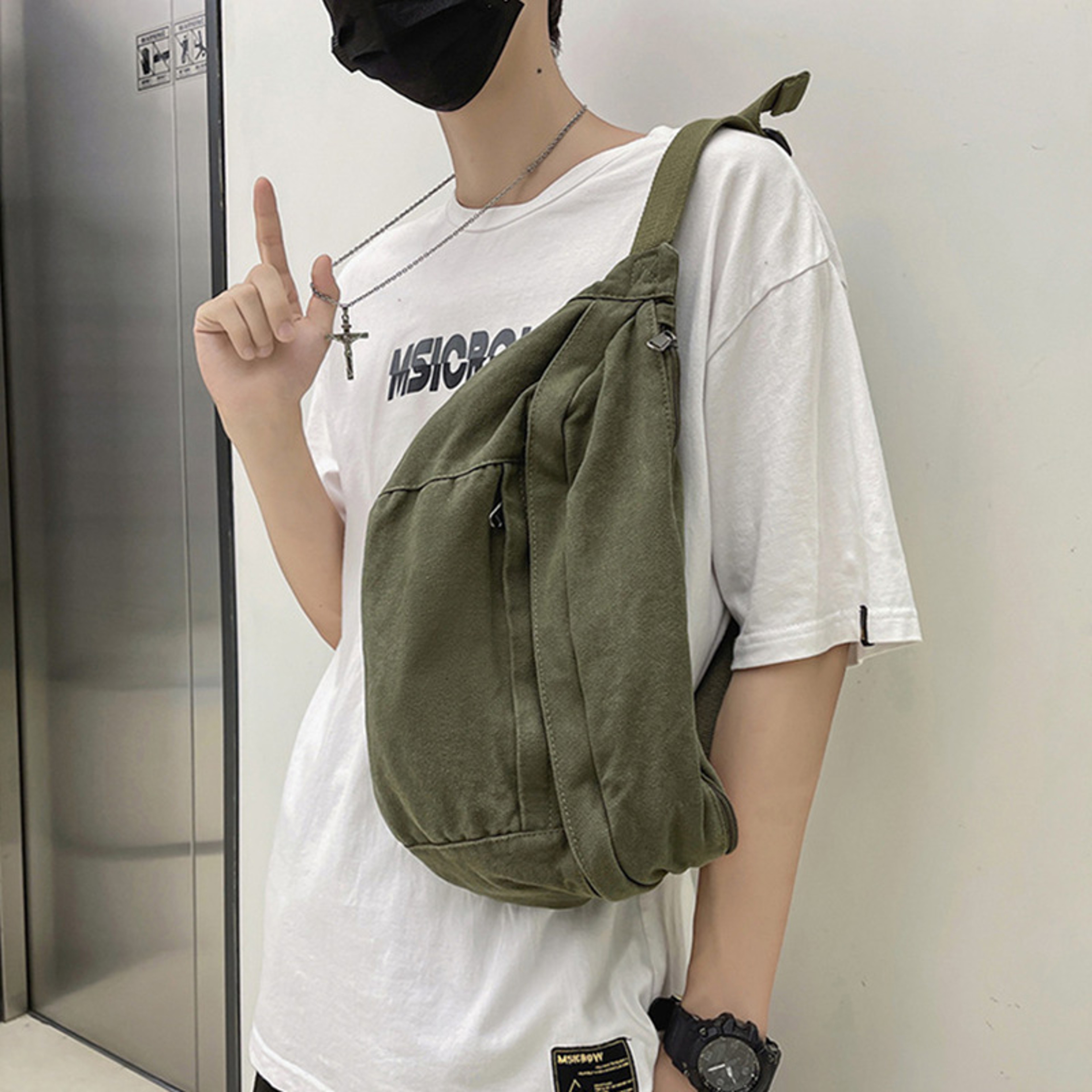 Large Capacity Canvas Belt Bag And Unisex Crossbody Chest Pack 11