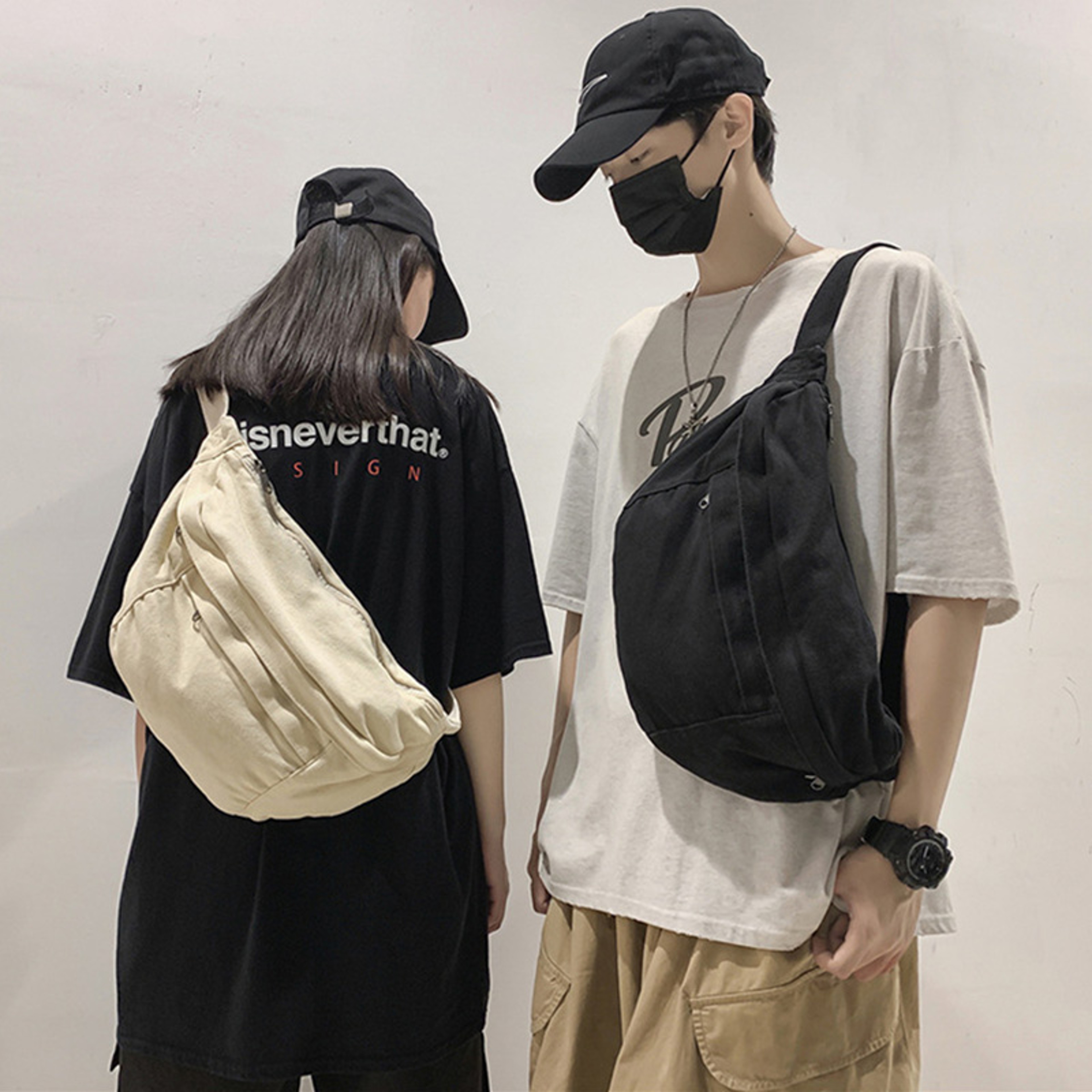 Large Capacity Canvas Belt Bag And Unisex Crossbody Chest Pack 13