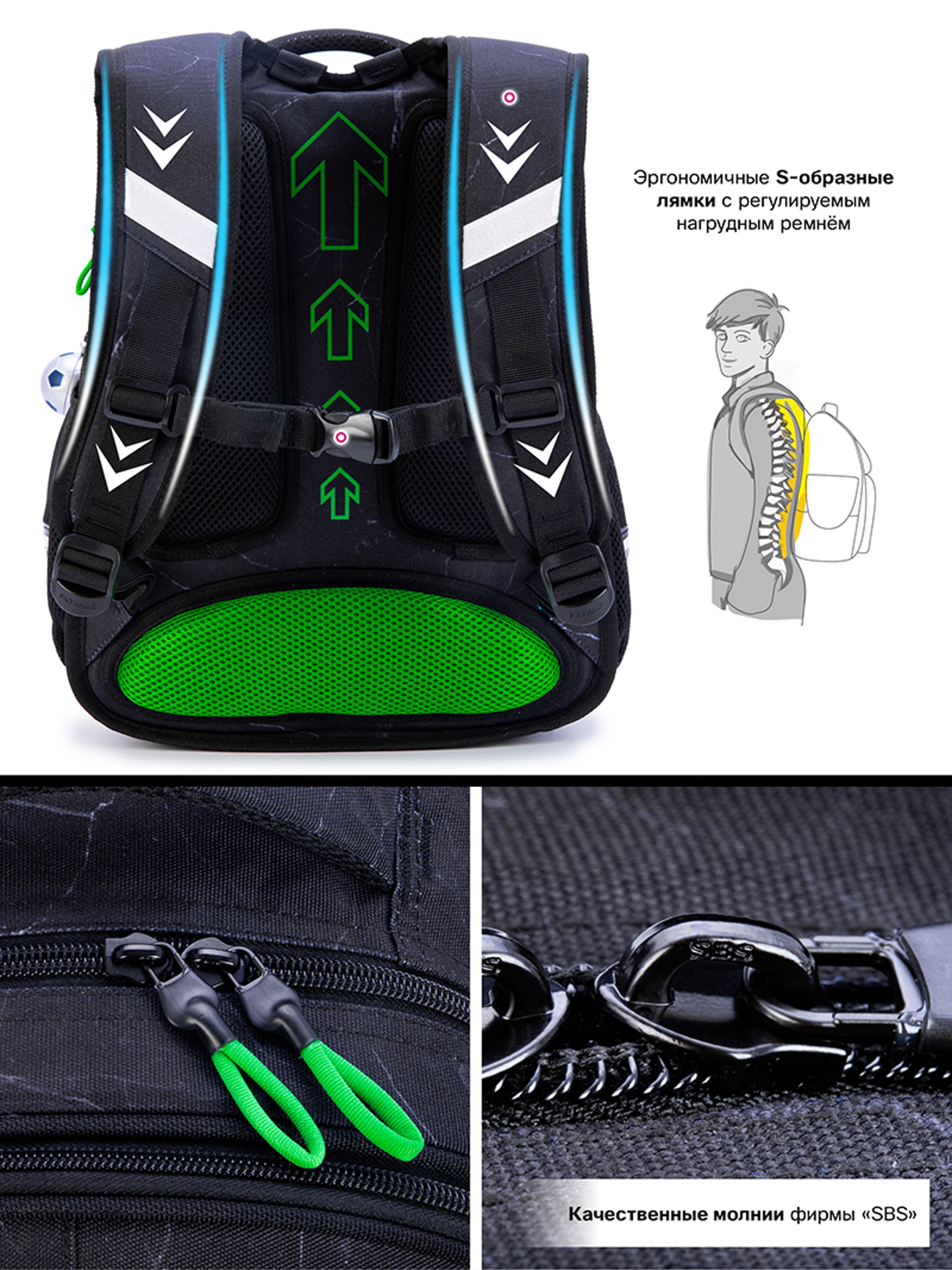 Kick Start Football Orthopedic School Backpack For Boys 4