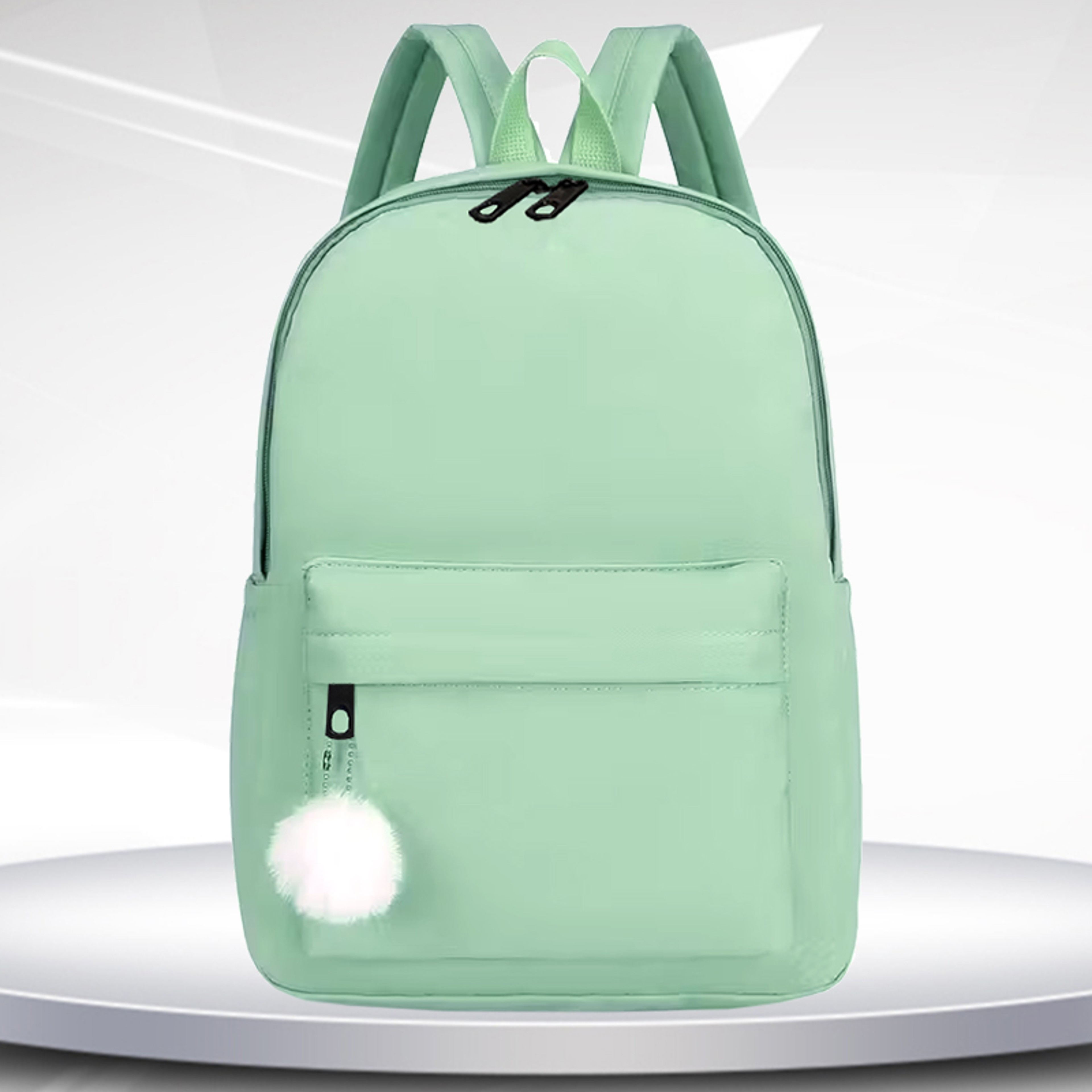 Chic Carry Women Casual Large Capacity Pom Pom Backpack 0