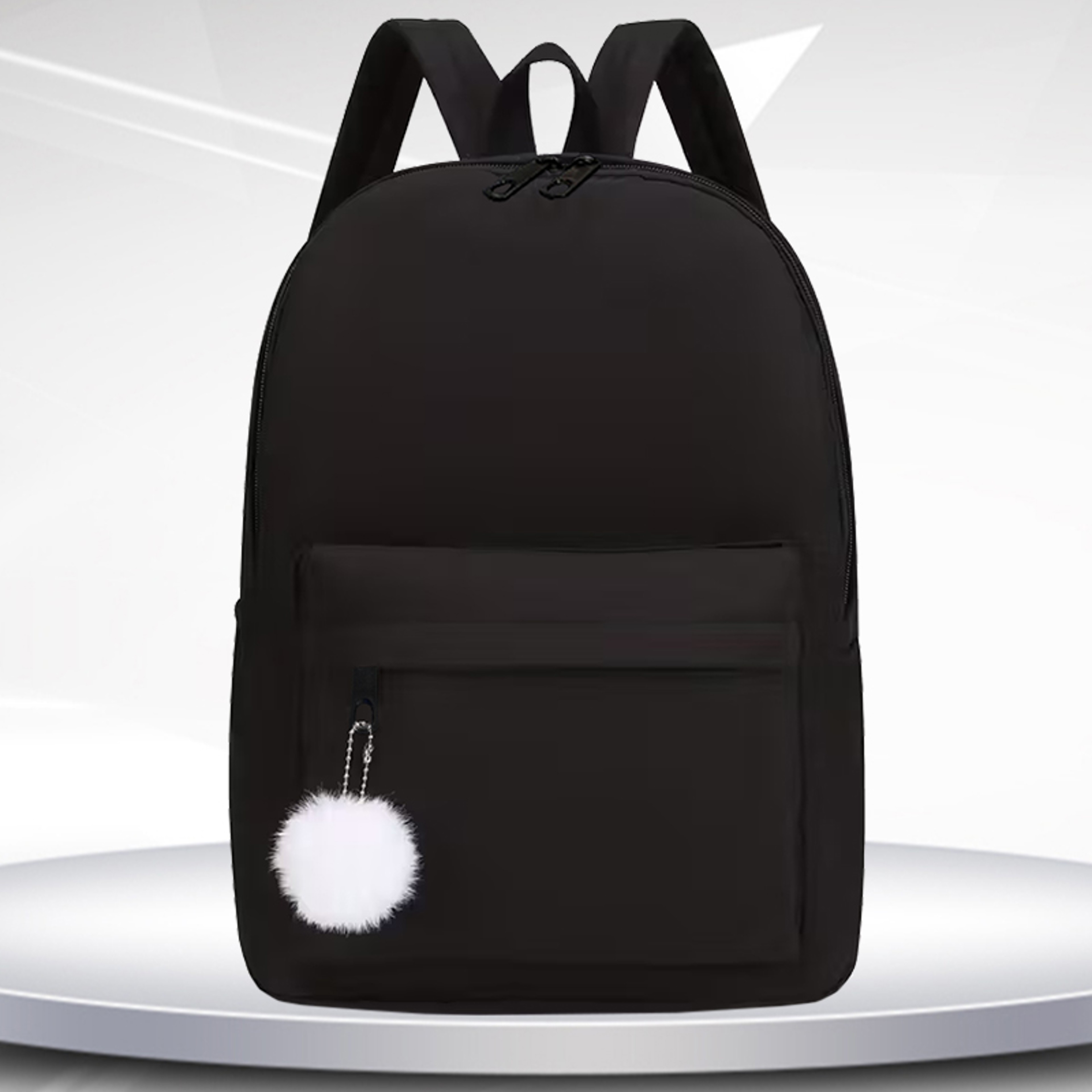 Chic Carry Women Casual Large Capacity Pom Pom Backpack 1