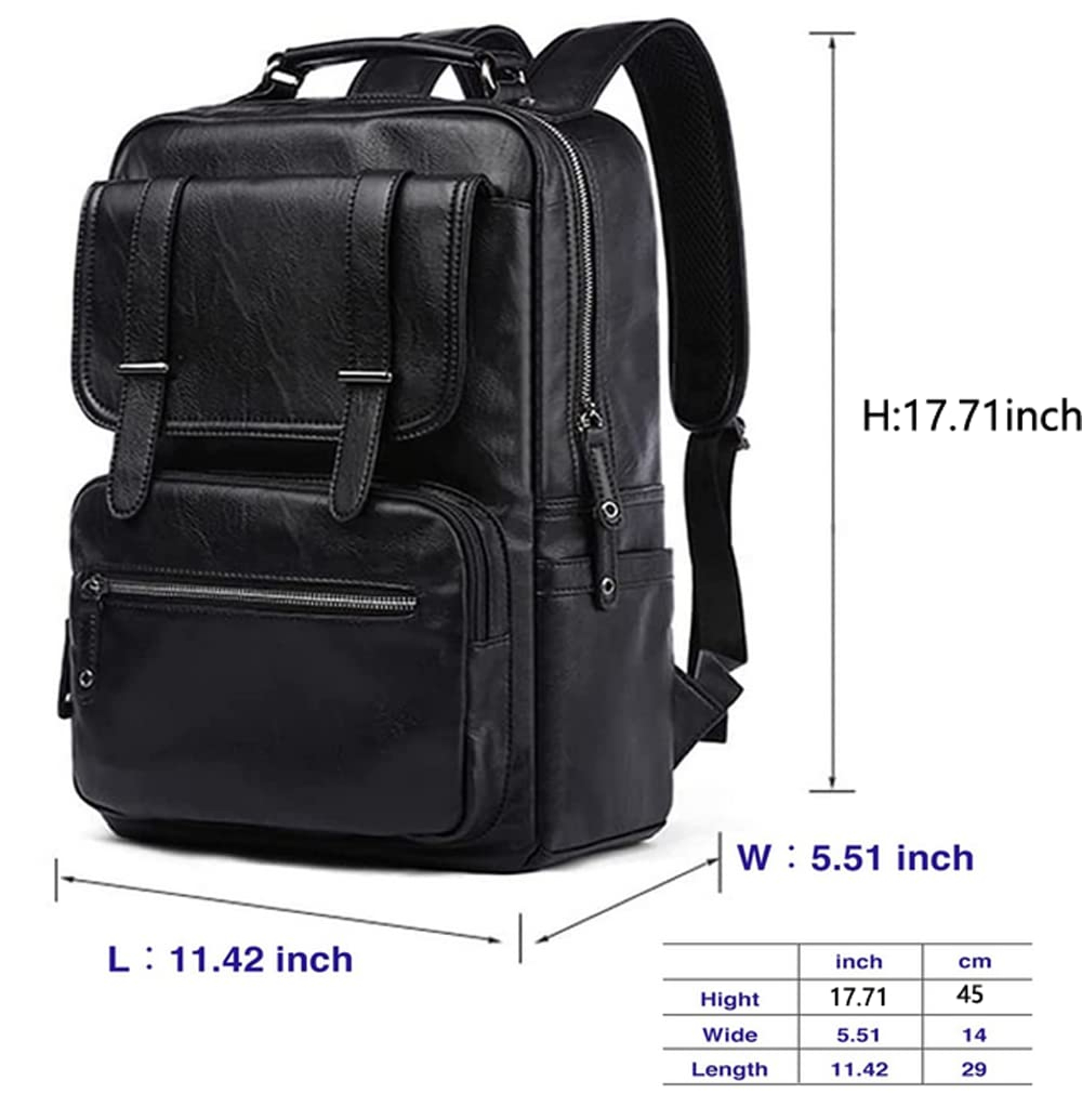 Vintage Waterproof Leather Laptop Backpack For Men 1