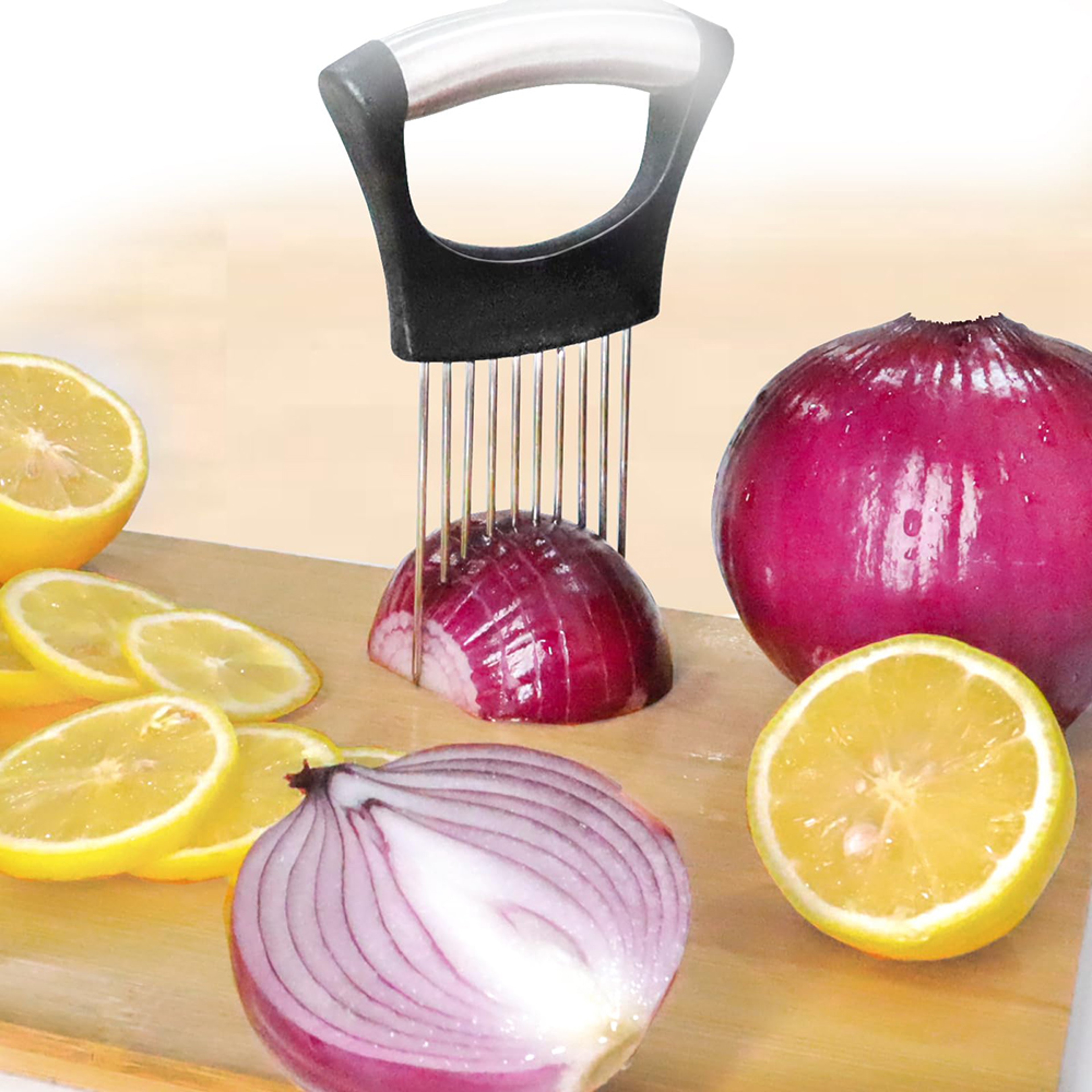 Precision Onion Holder Slicer And Stainless Steel Vegetable Slicing Guide 4