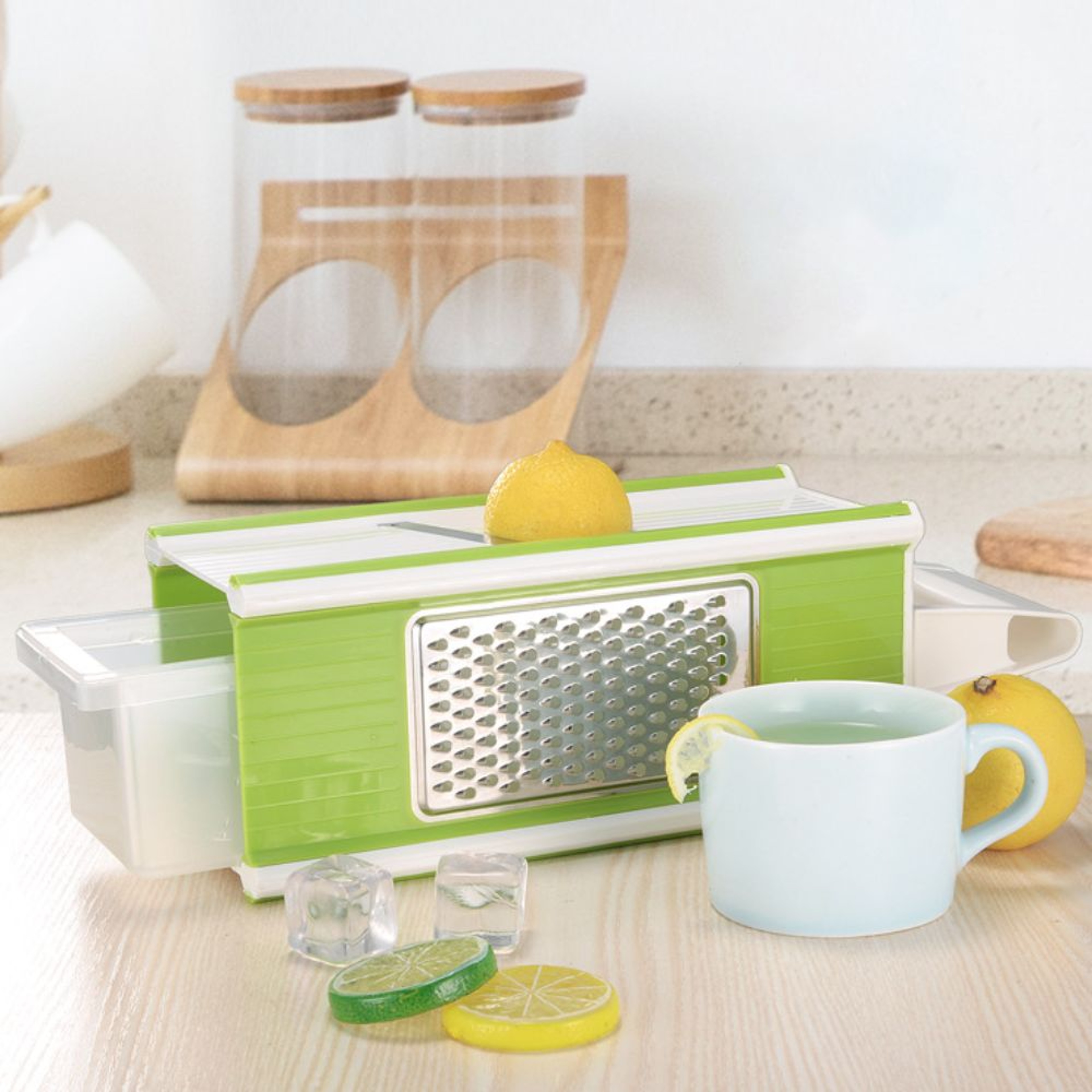 Vegetable Chopper and Mandoline Slicer with Container – view 2