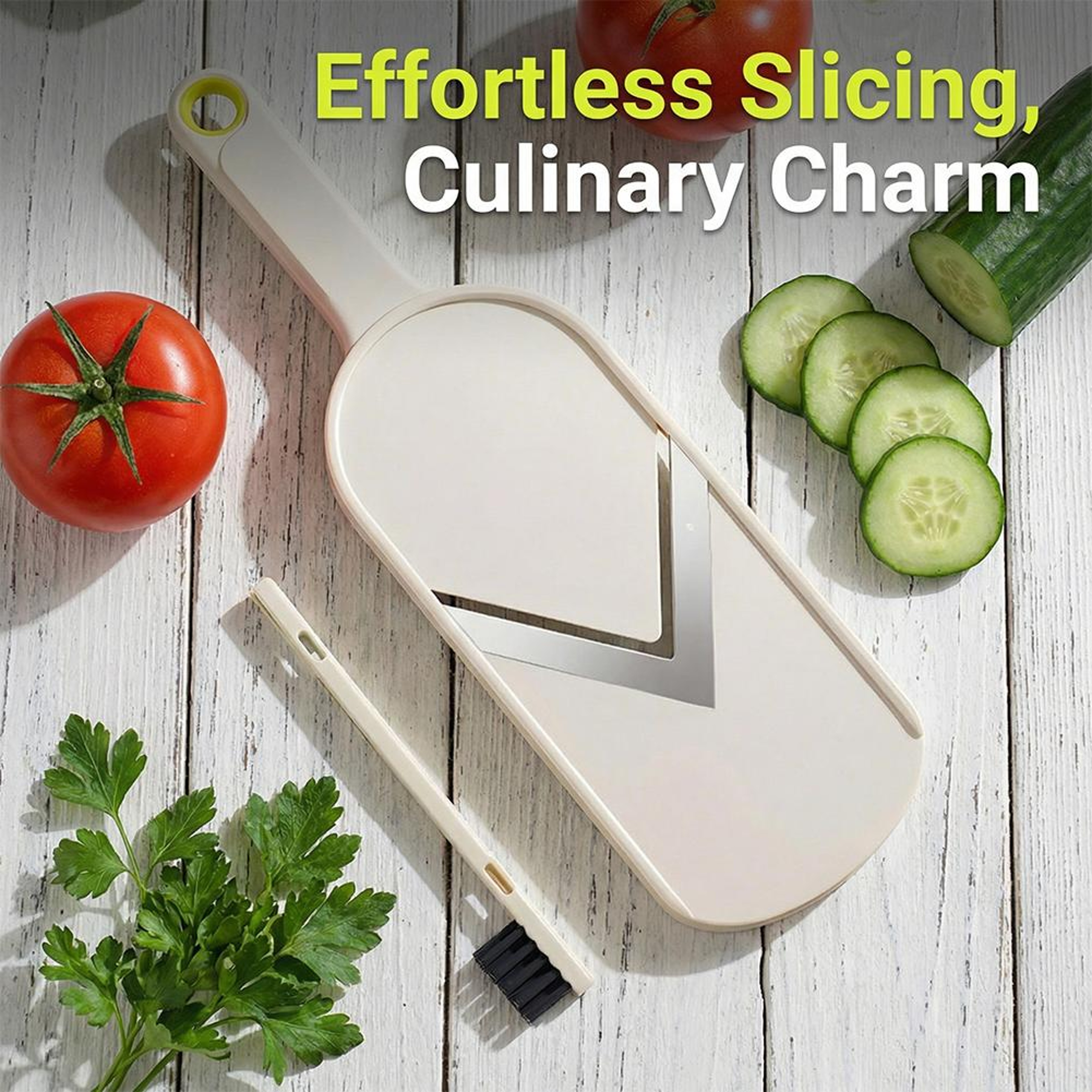 QuickSlice Handheld Mandoline Vegetable Slicer with Stainless Steel V Blade – view 2