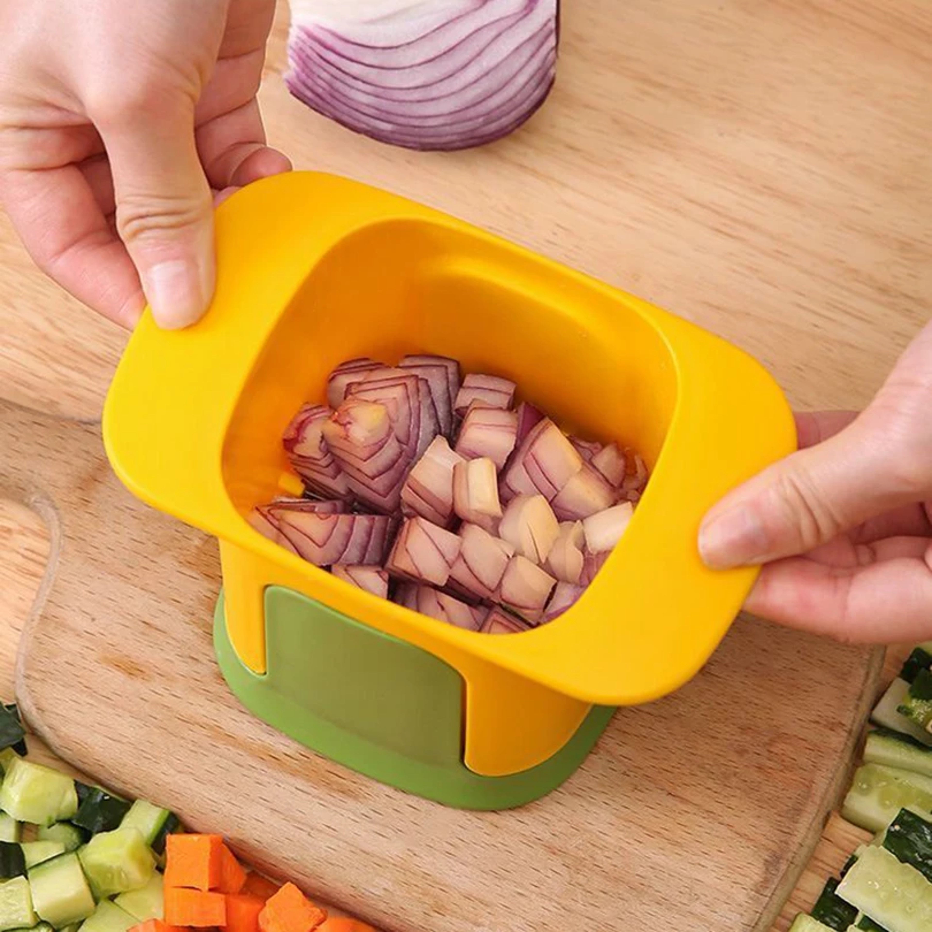 Quick Press Vegetable Chopper And French Fry Cutter 4