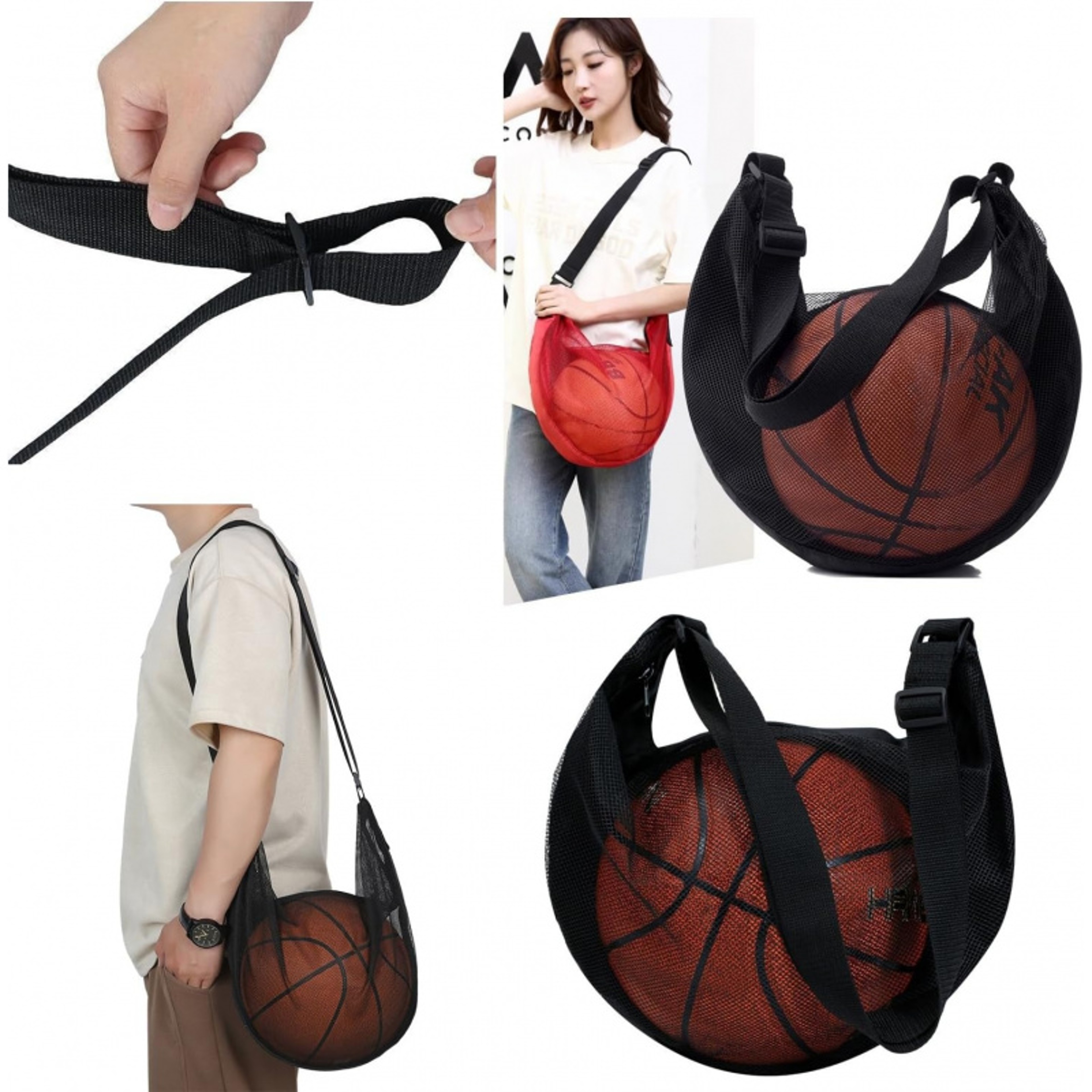 AntiTear Mesh Single Ball Bag Basketball Soccer Volleyball Carrier 5