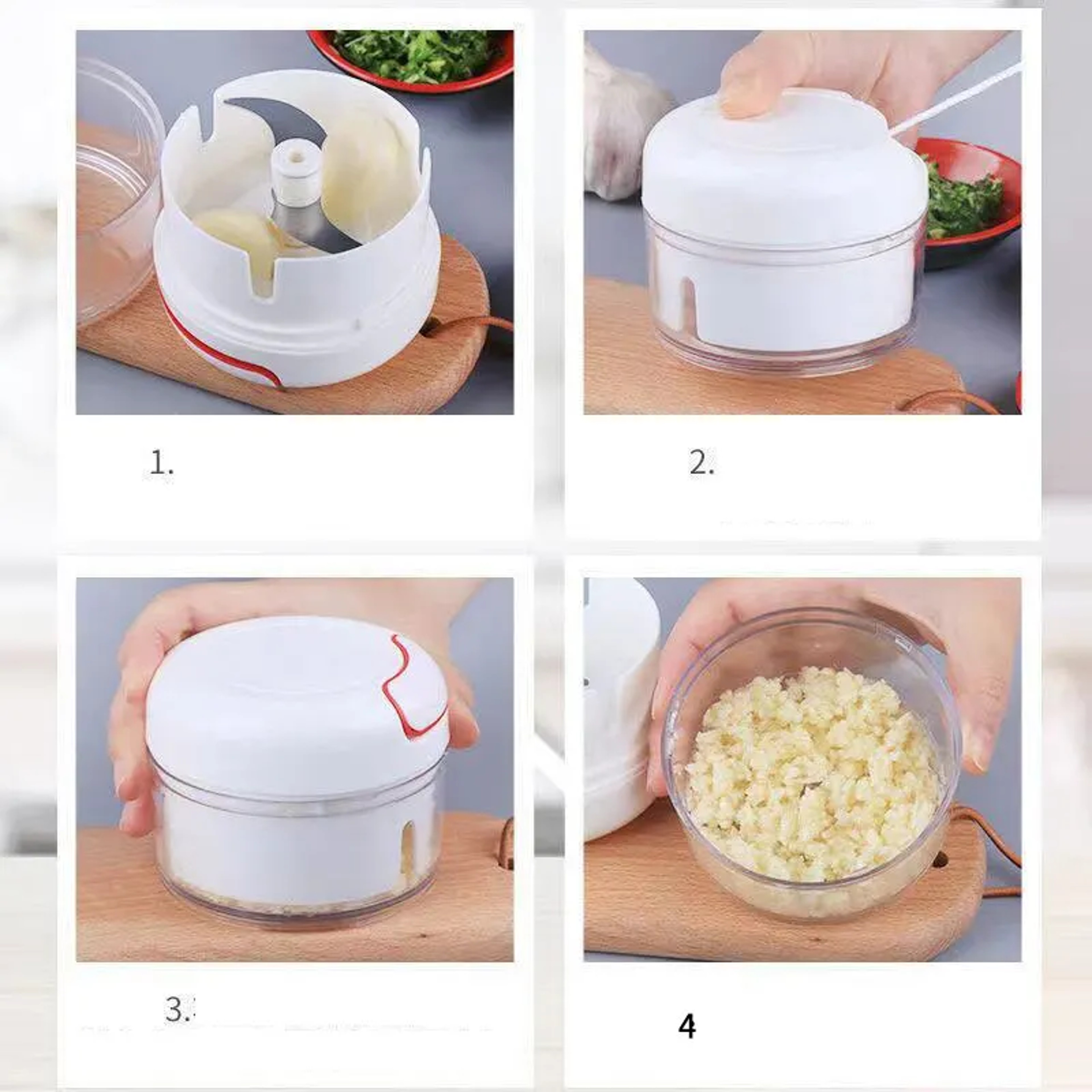 Garlic Crusher Press Vegetable Chopper and Kitchen Grater Tool – view 4