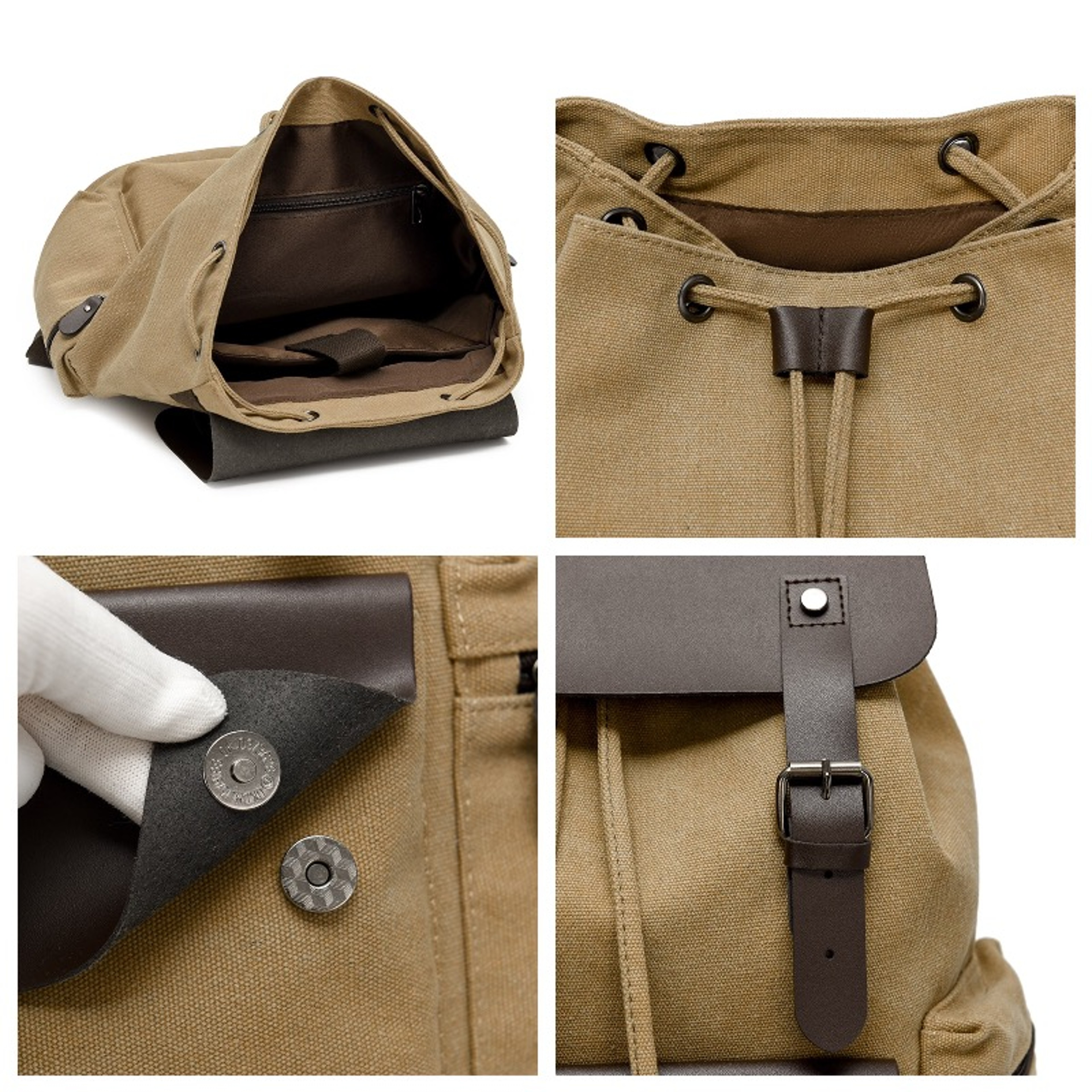 Men Vintage Canvas Laptop Backpack For College Commuting And Travel 8