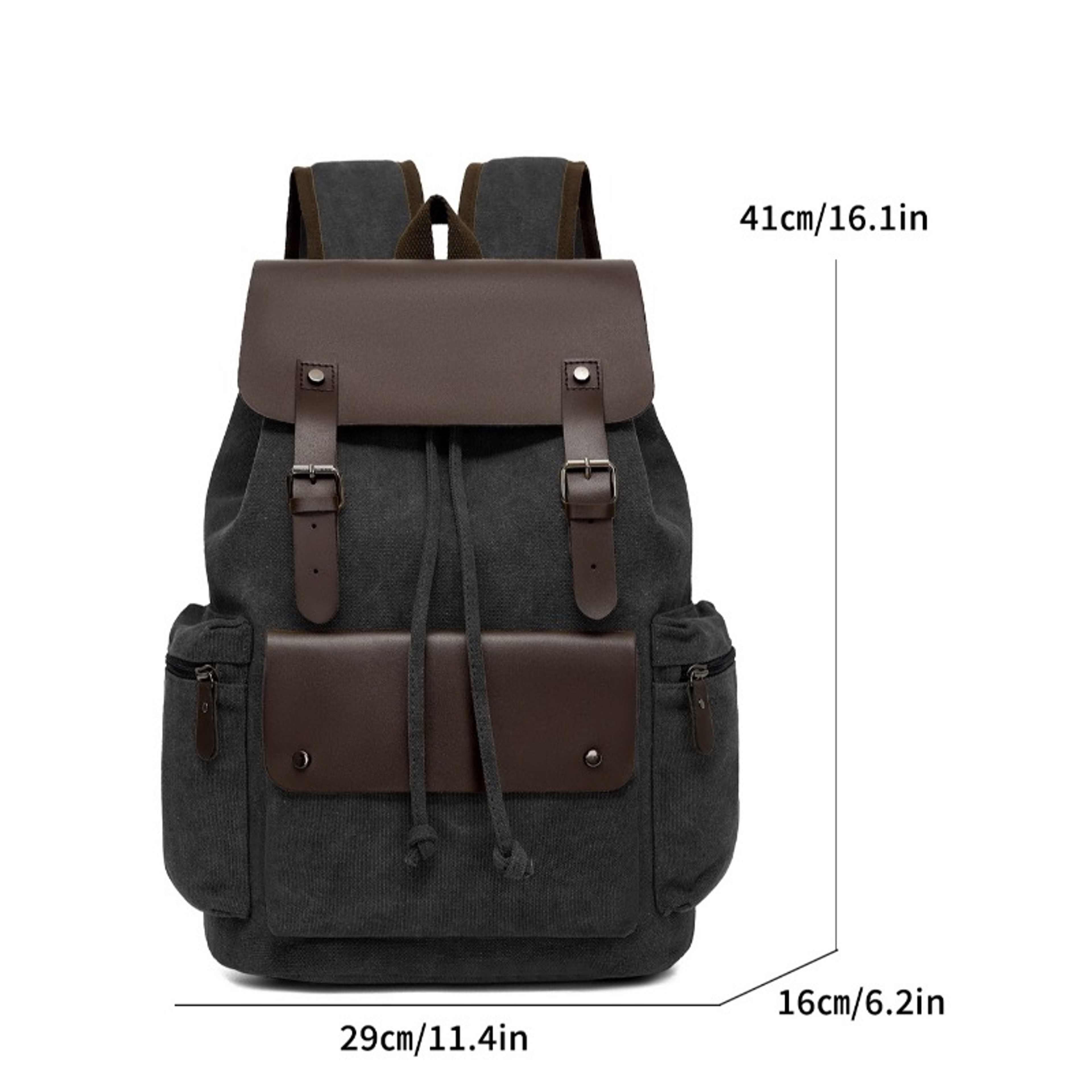 Men Vintage Canvas Laptop Backpack For College Commuting And Travel 10