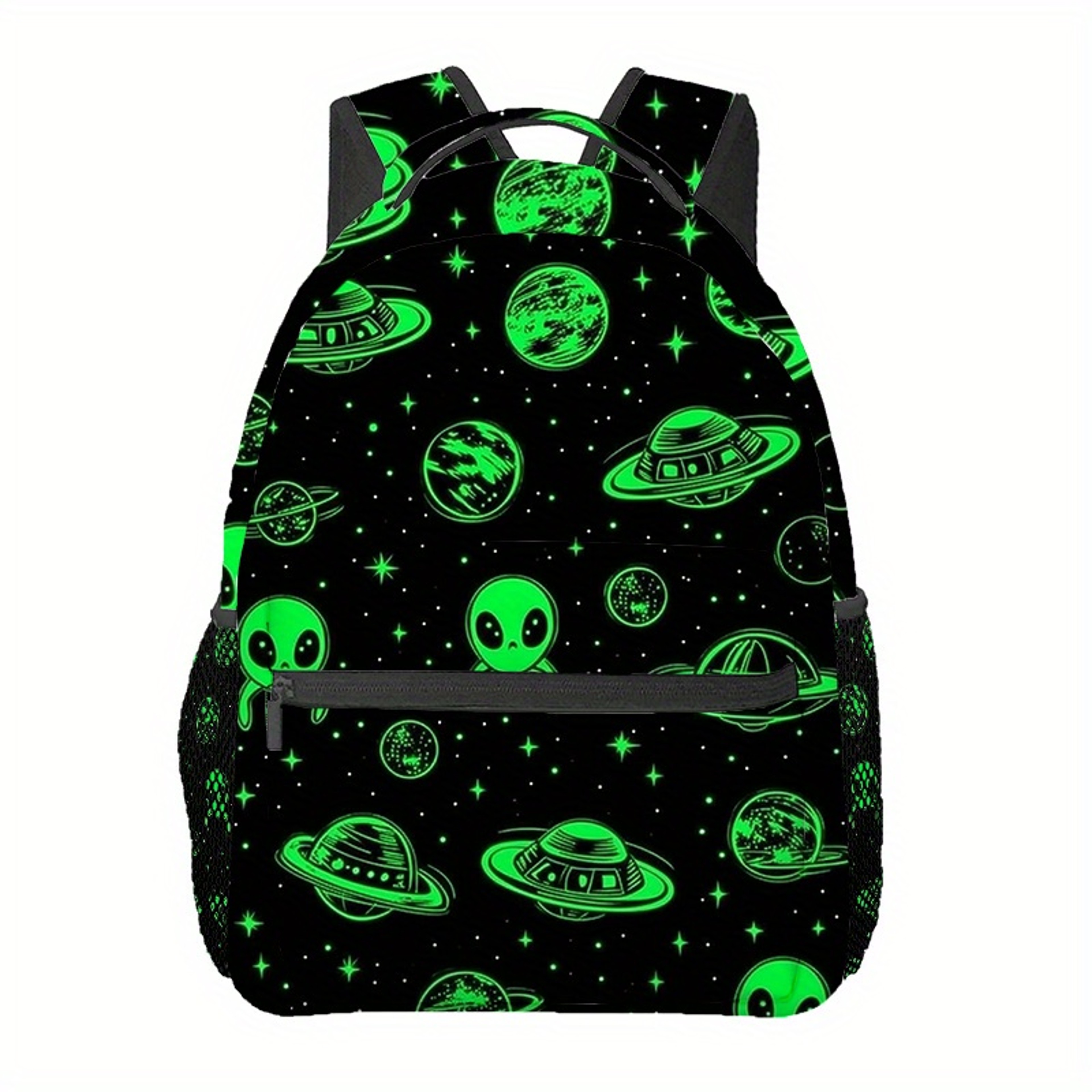 Product Name Green Alien UFO Backpack Lightweight Space Laptop Bookbag 1