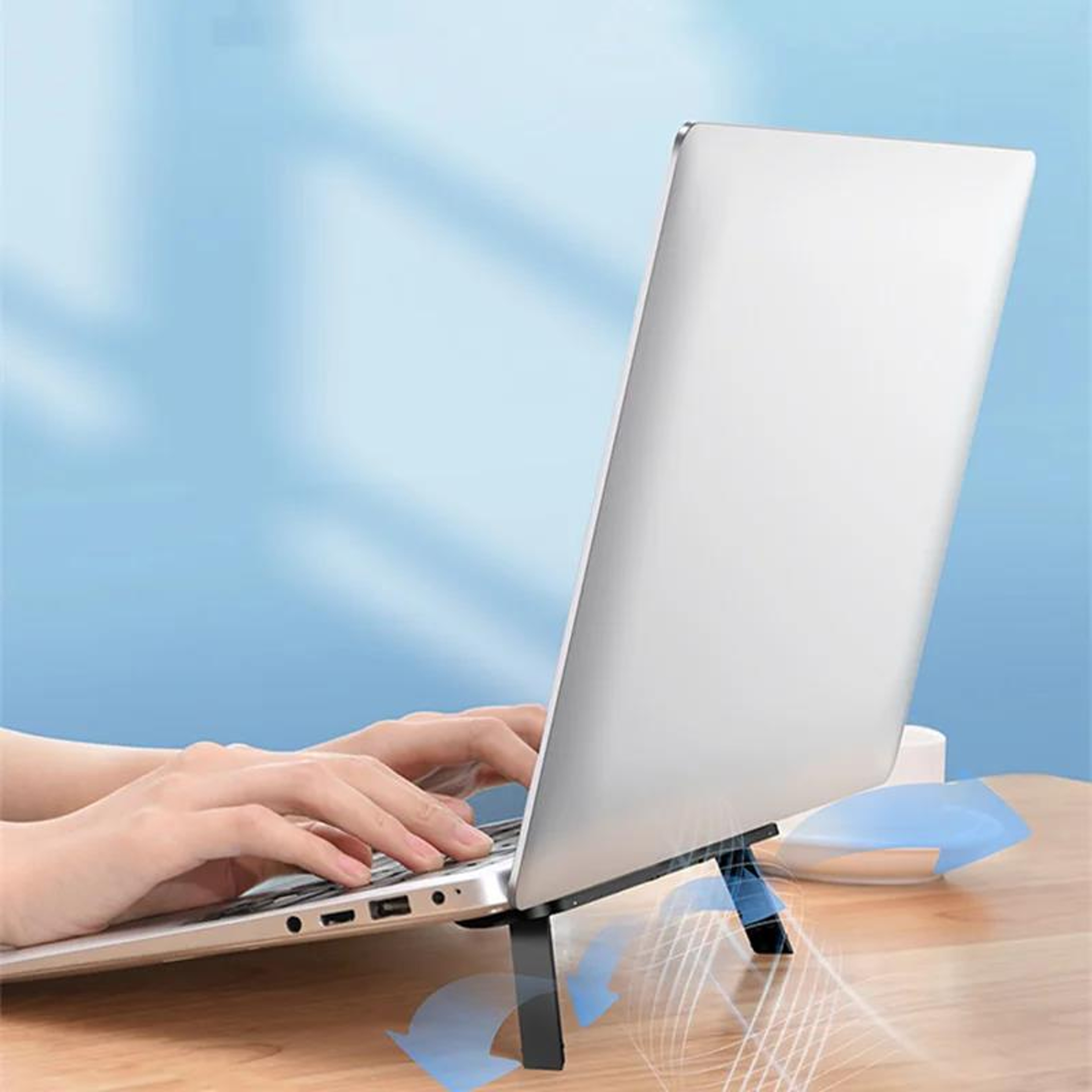 Foldable Invisible Laptop Stand Portable Ergonomic Cooling Riser 0