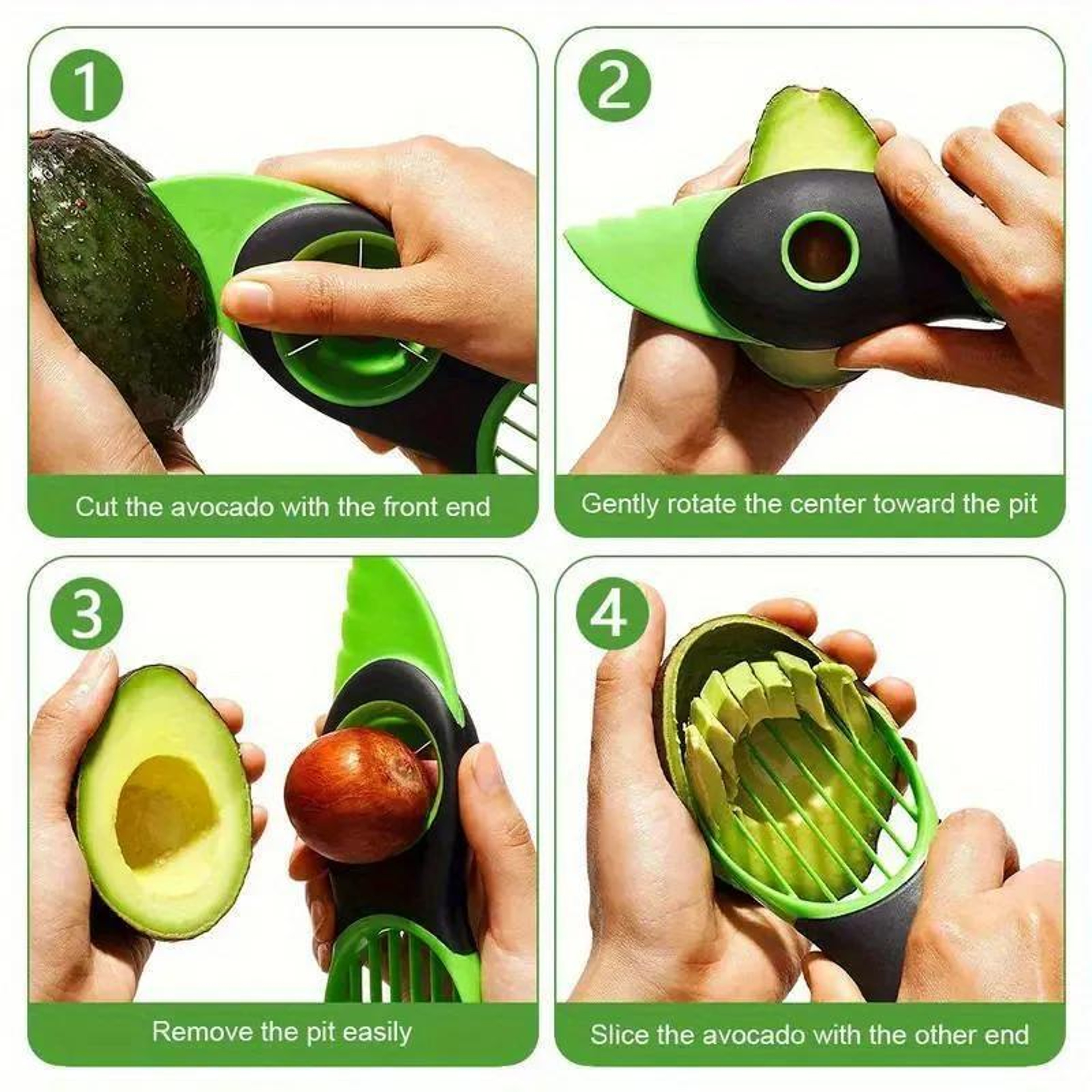 Avocado Slicer Cutter And Pitter With Stainless Steel Blade 3