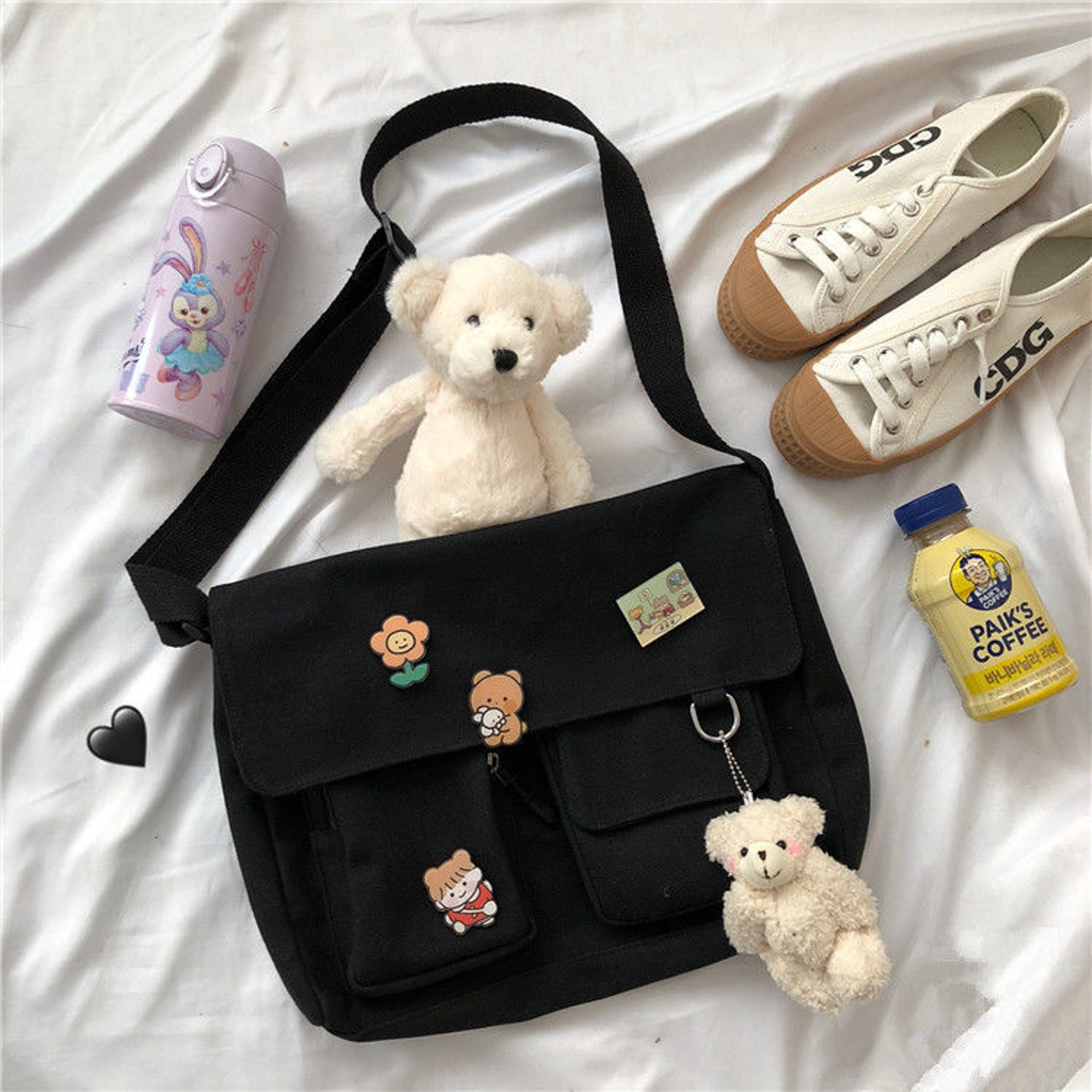 Casual Printed Canvas Messenger Bag For Women 1