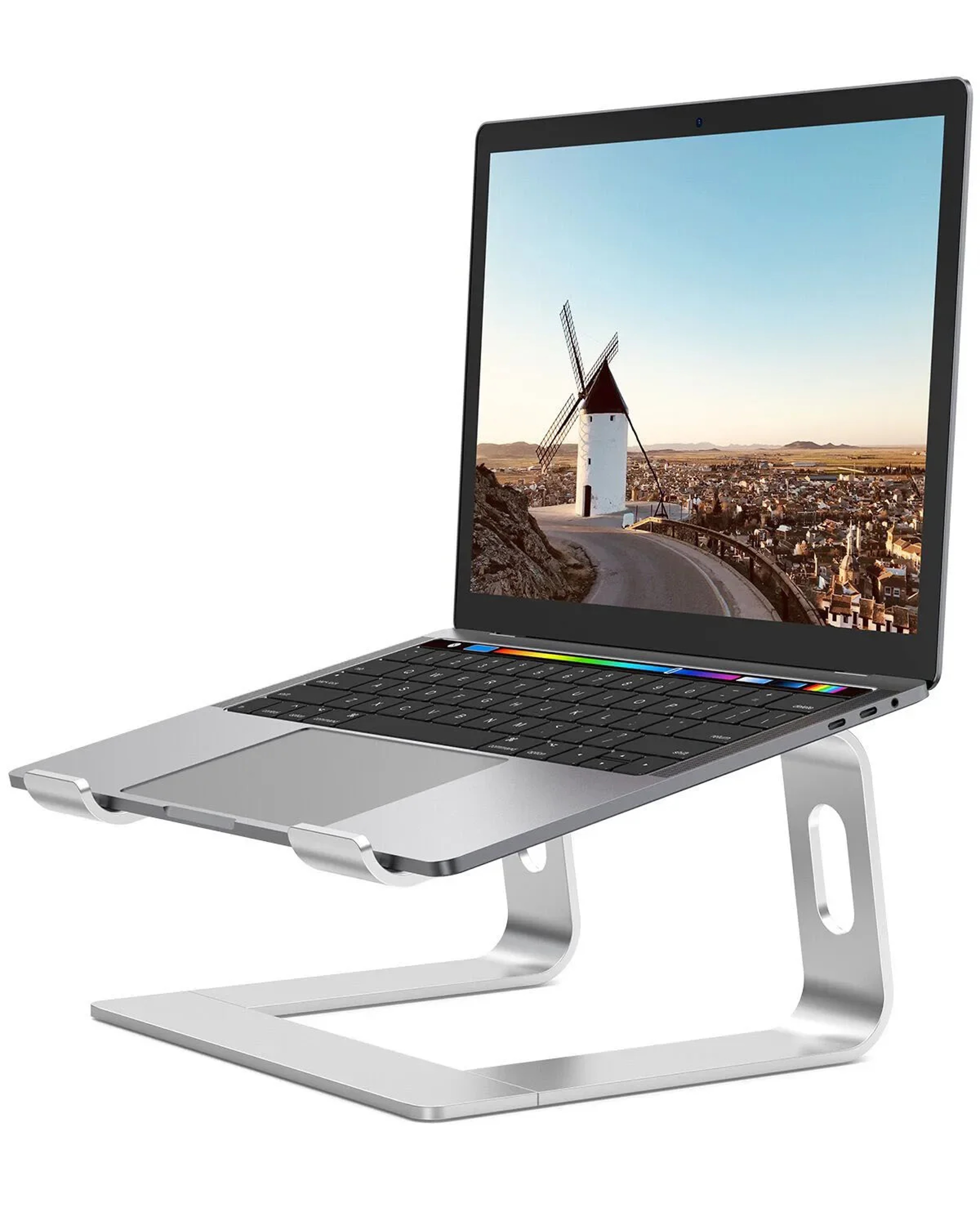 Space Saving Aluminum Vertical Laptop Stand For MacBook And Notebook 2
