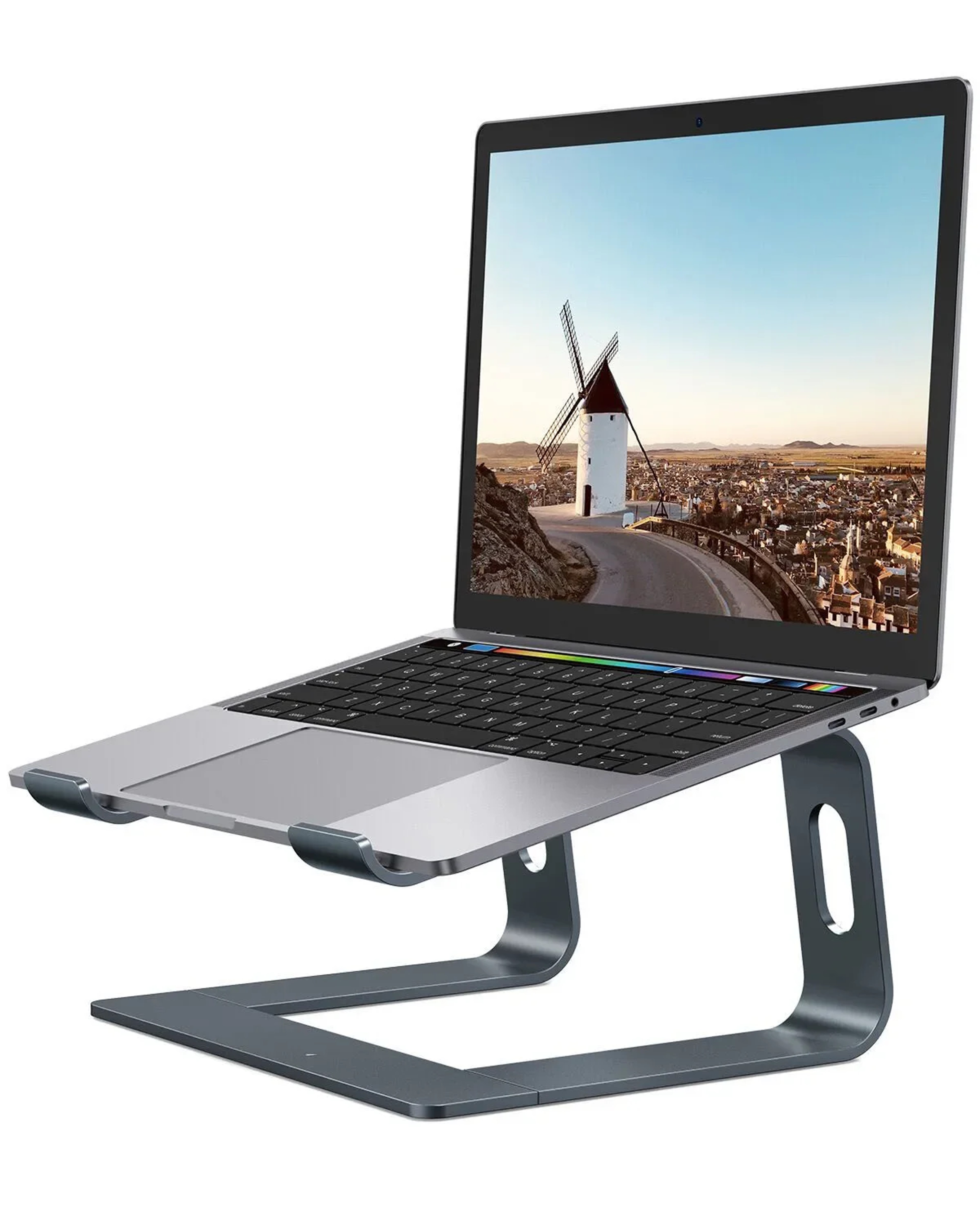 Space Saving Aluminum Vertical Laptop Stand For MacBook And Notebook 3