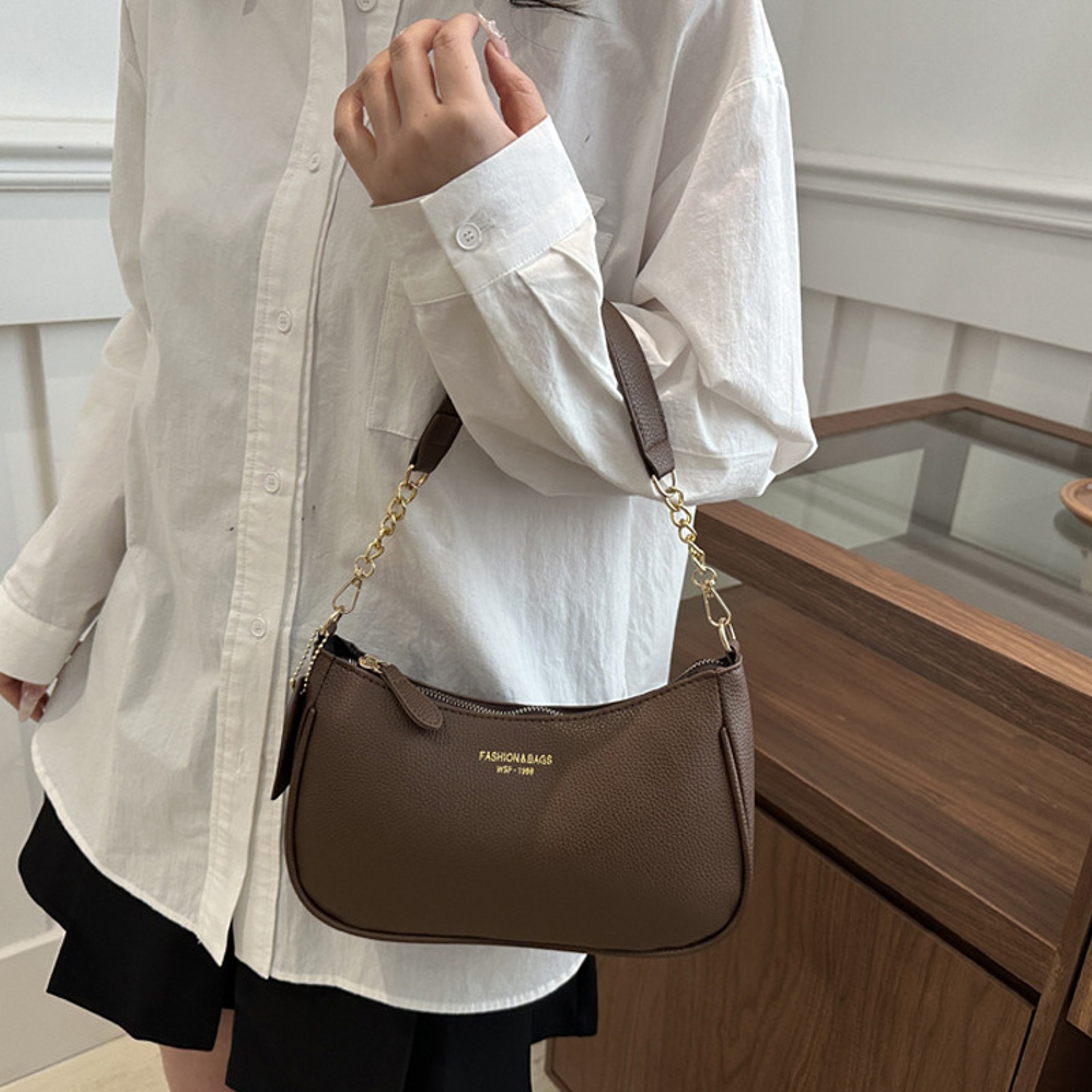 Cherry Charm Lychee Texture Dumpling Shoulder Bag For Women 6
