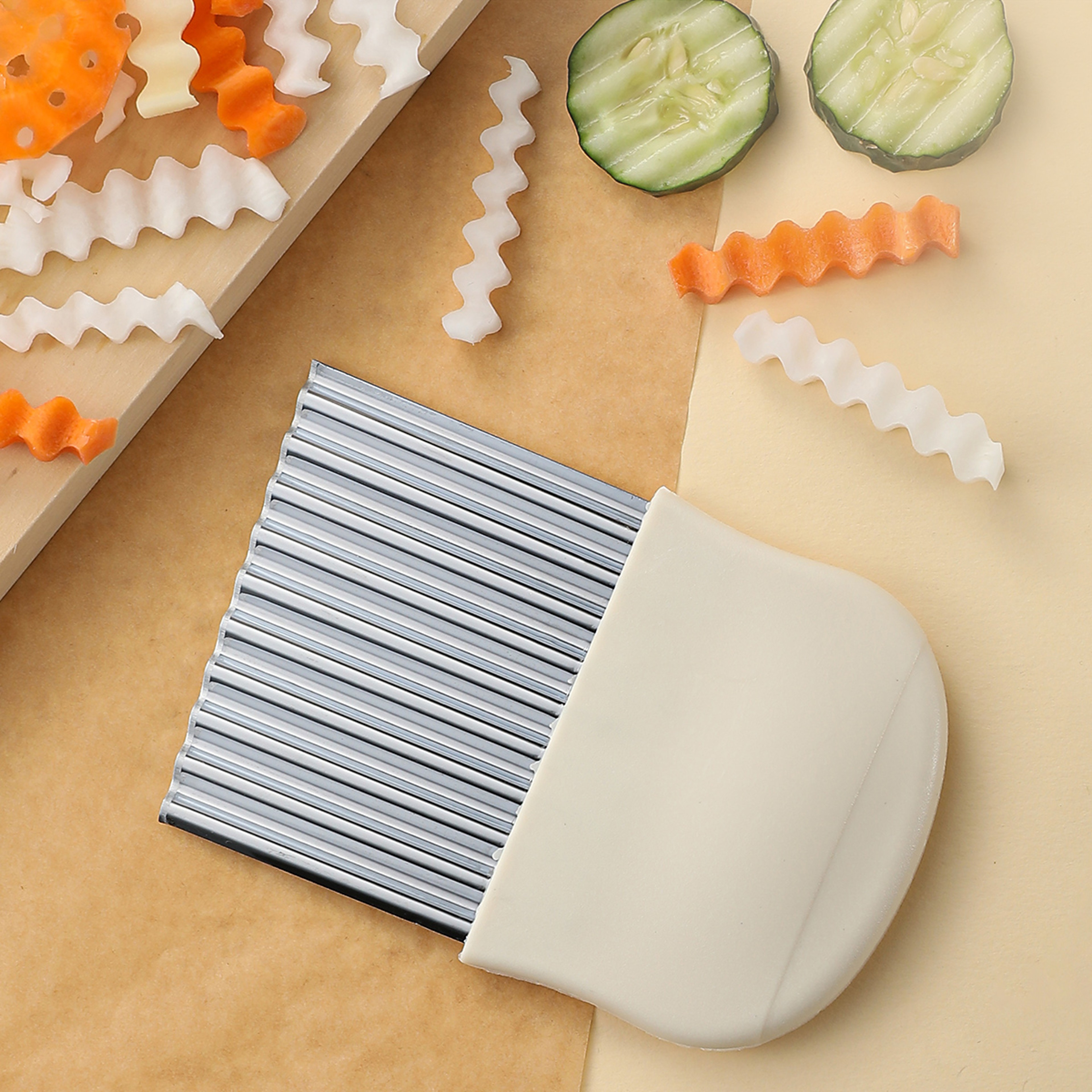 Stainless Steel Crinkle Cutter Wavy Knife And Potato Slicer 3