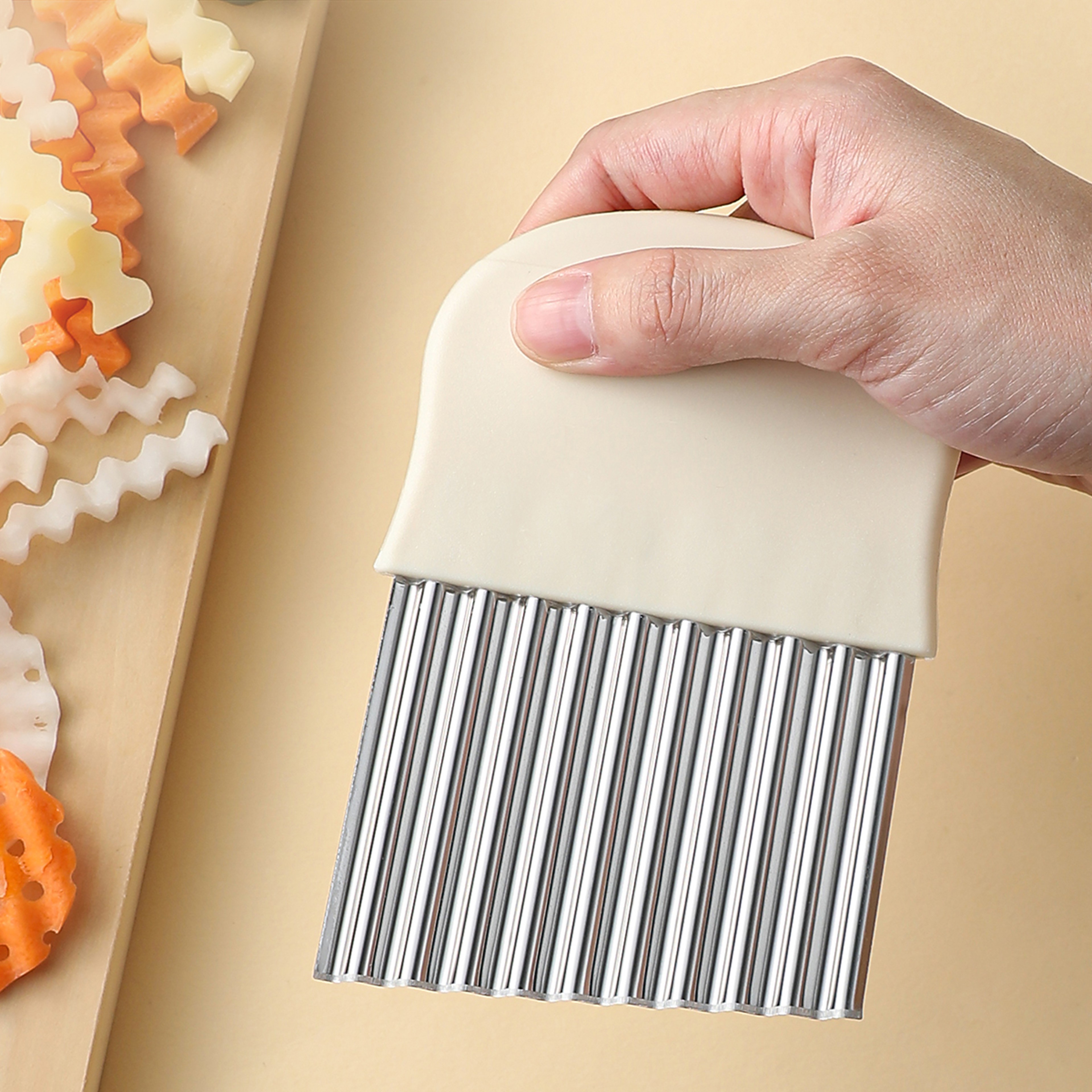Stainless Steel Crinkle Cutter Wavy Knife And Potato Slicer 5