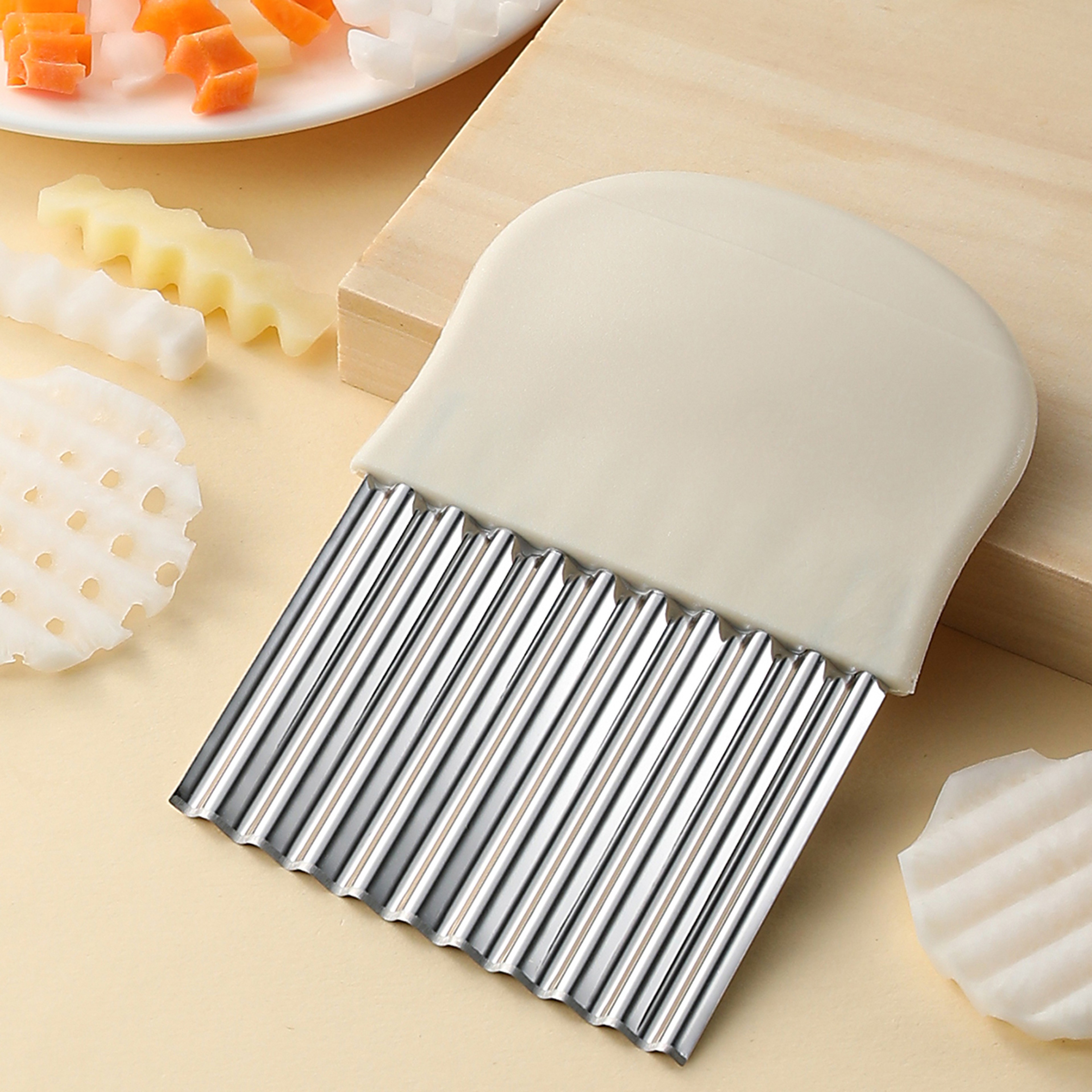 Stainless Steel Crinkle Cutter Wavy Knife And Potato Slicer 6