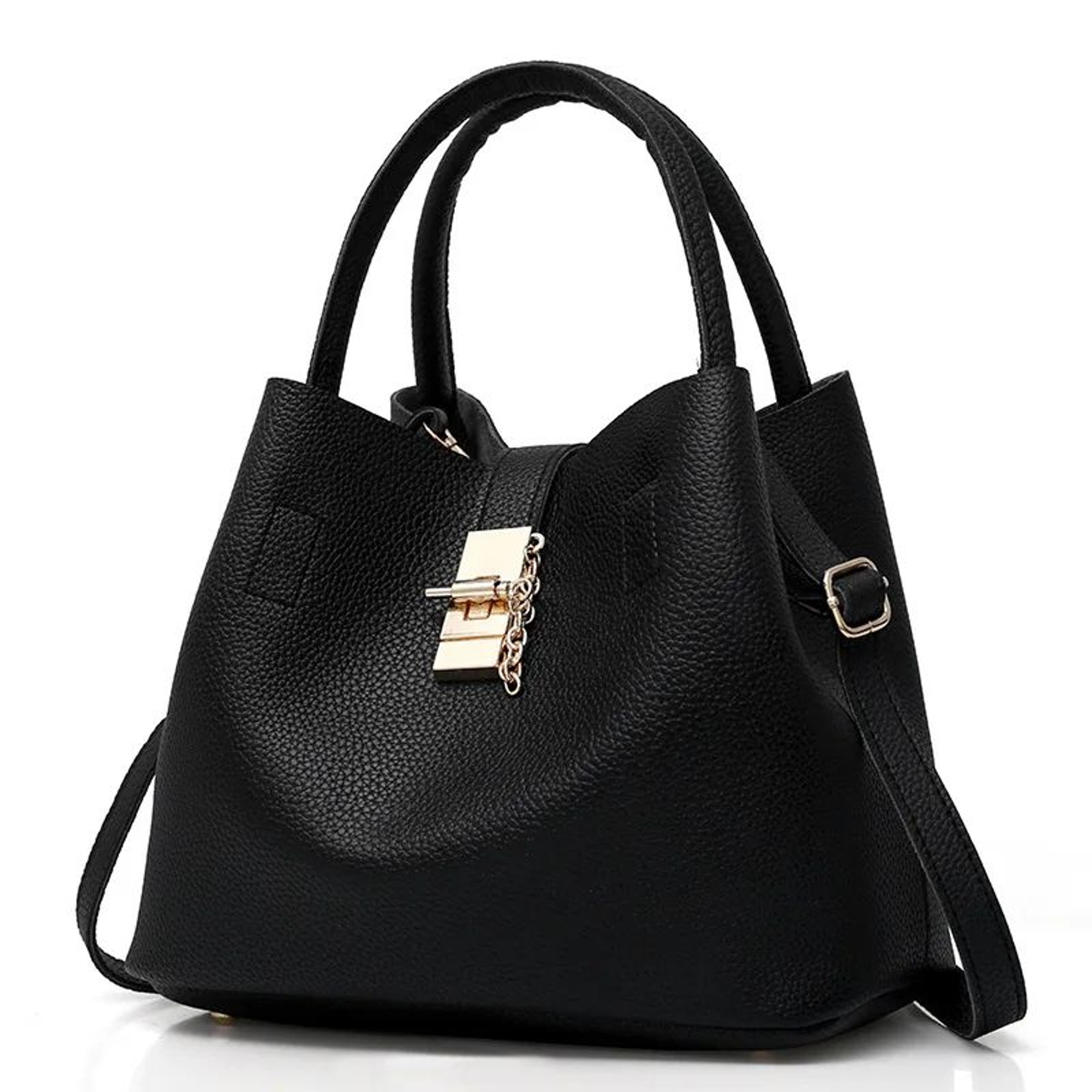 Women Bucket Crossbody Bag Black And Red Shoulder Handbag 0