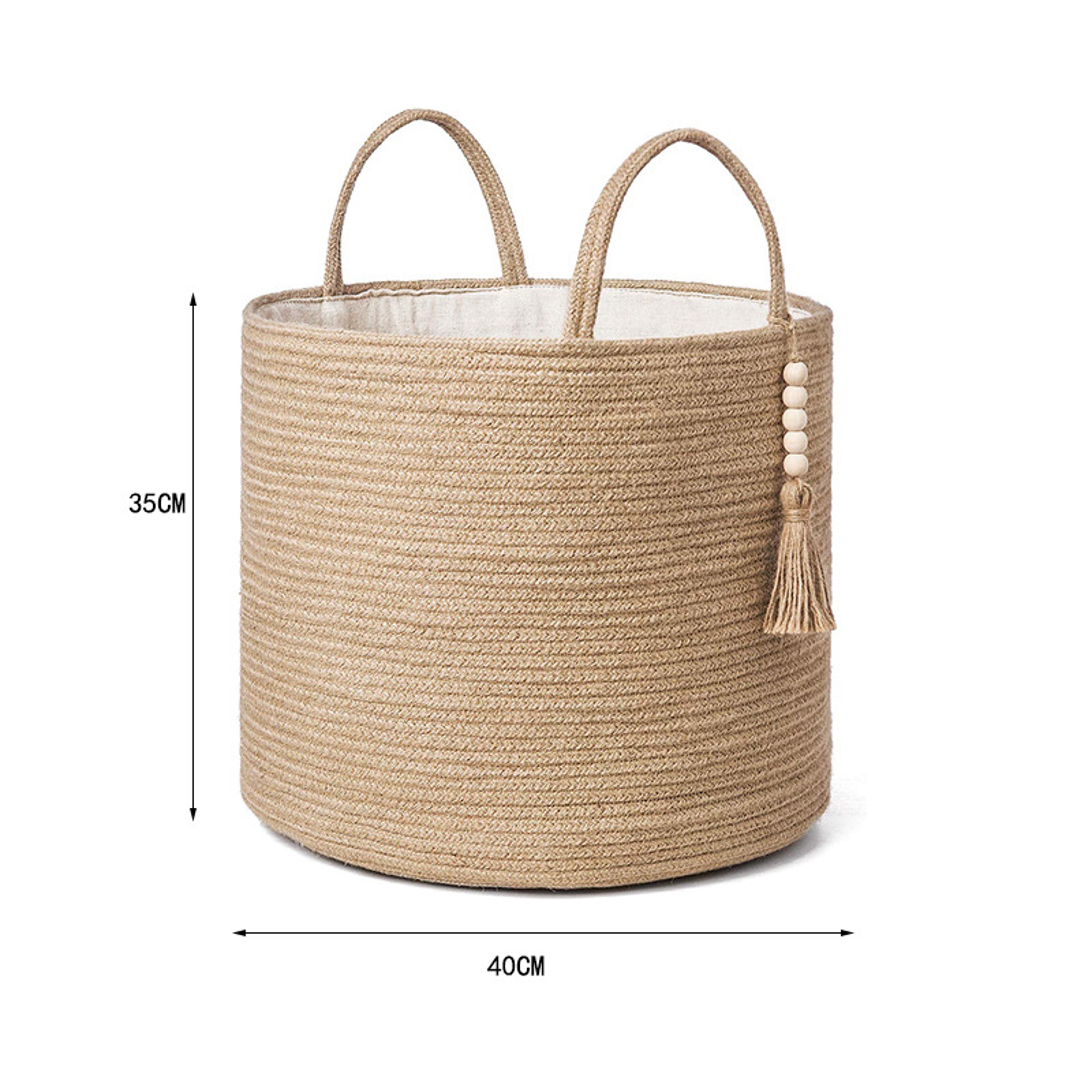 Large Cotton Rope Storage Basket Woven Laundry Hamper And Blanket Organizer 1