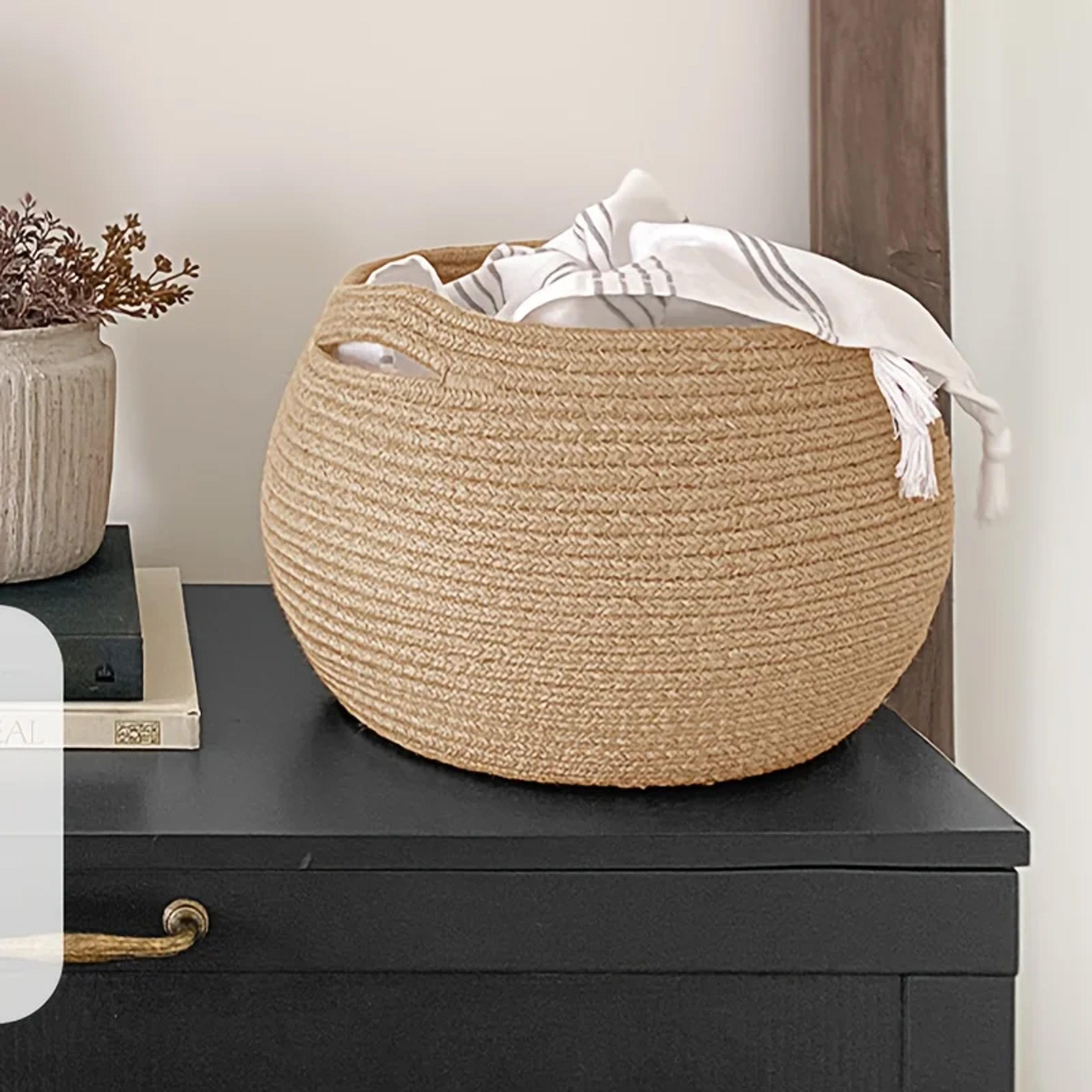 Foldable Cotton Rope Laundry Basket With Handles For Clothes Toys And Home Storage 7