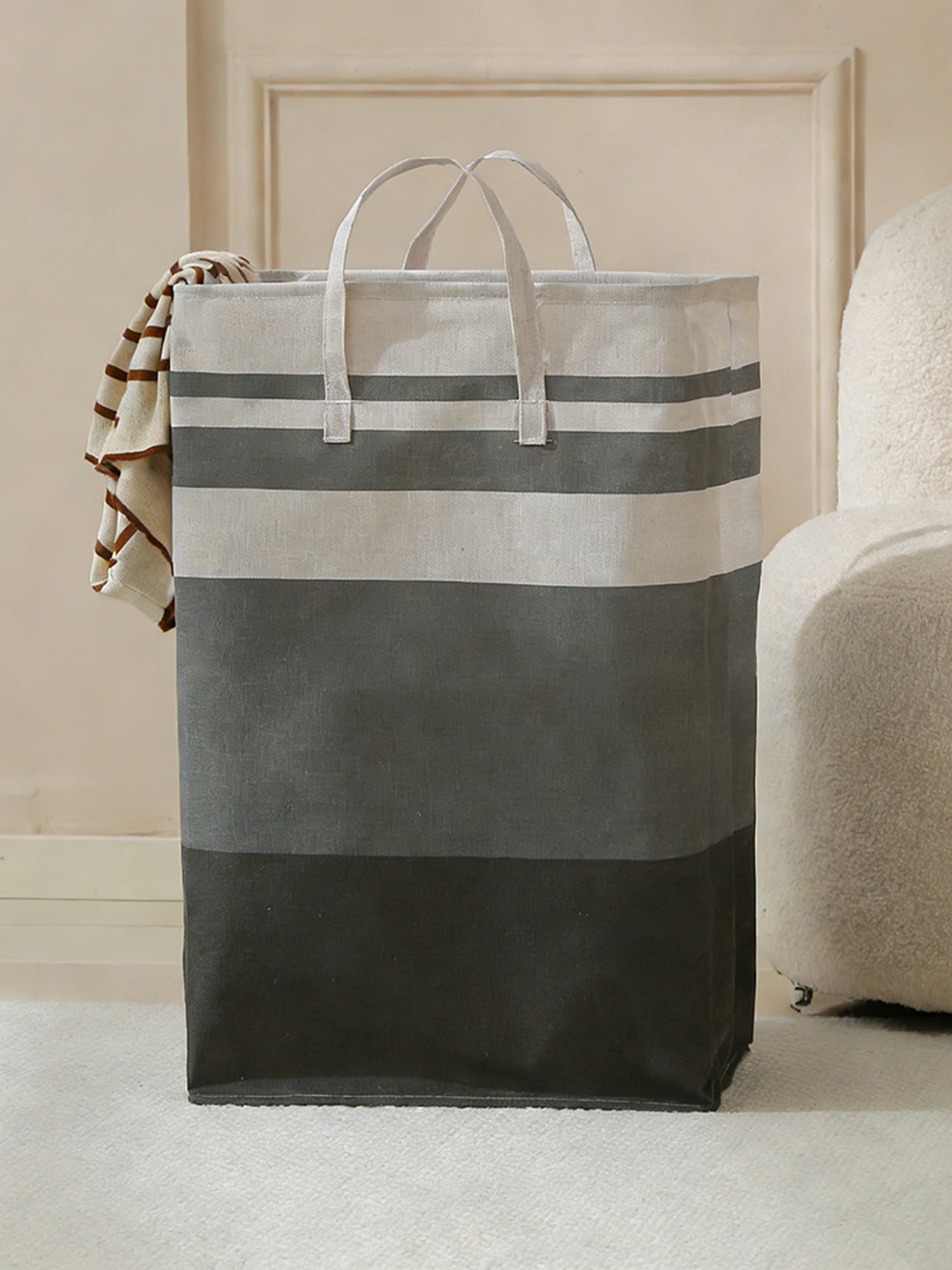 Large Capacity Foldable Laundry Hamper Fabric Clothes Storage Basket – view 7