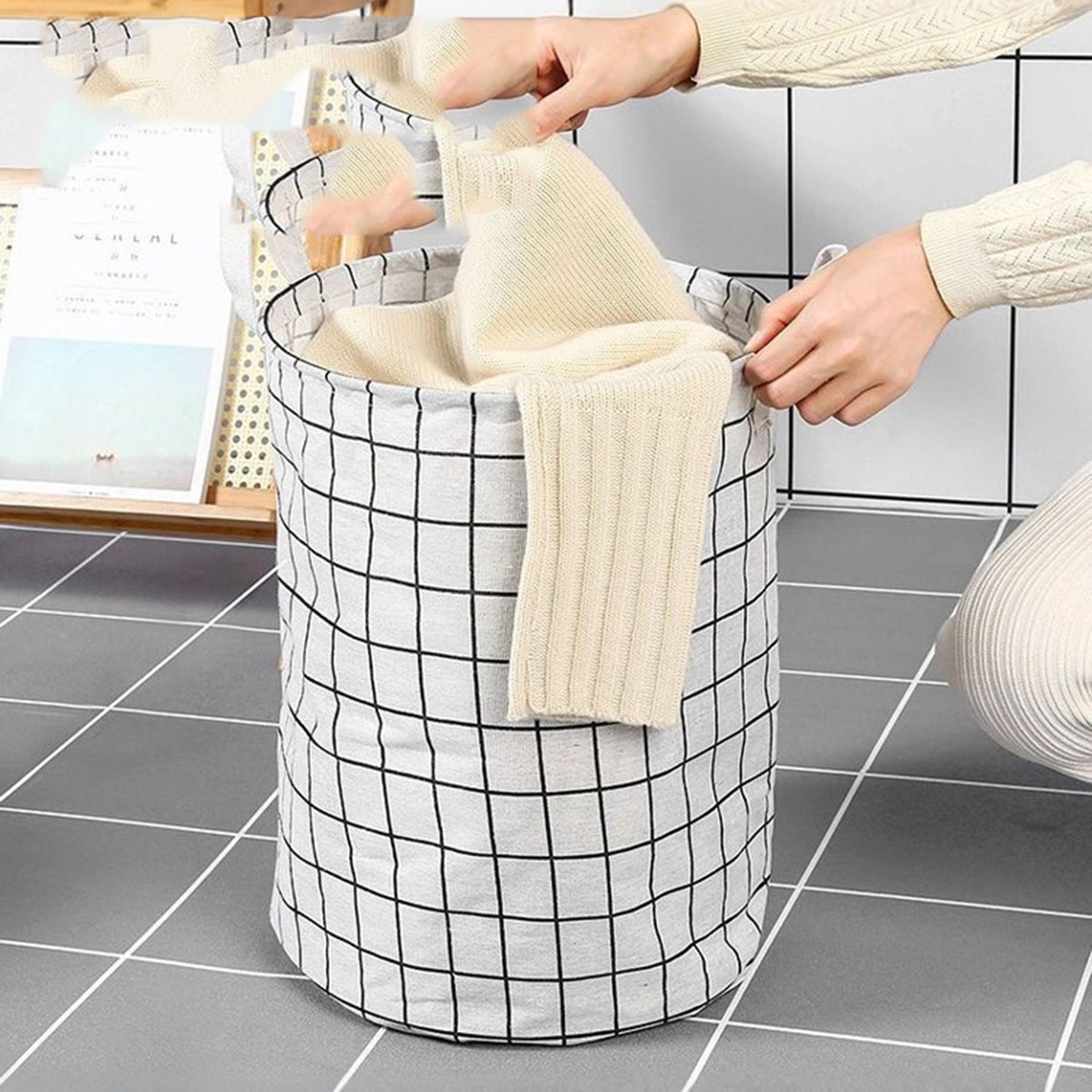 Foldable Waterproof Laundry Basket For Clothes And Toy Storage 0