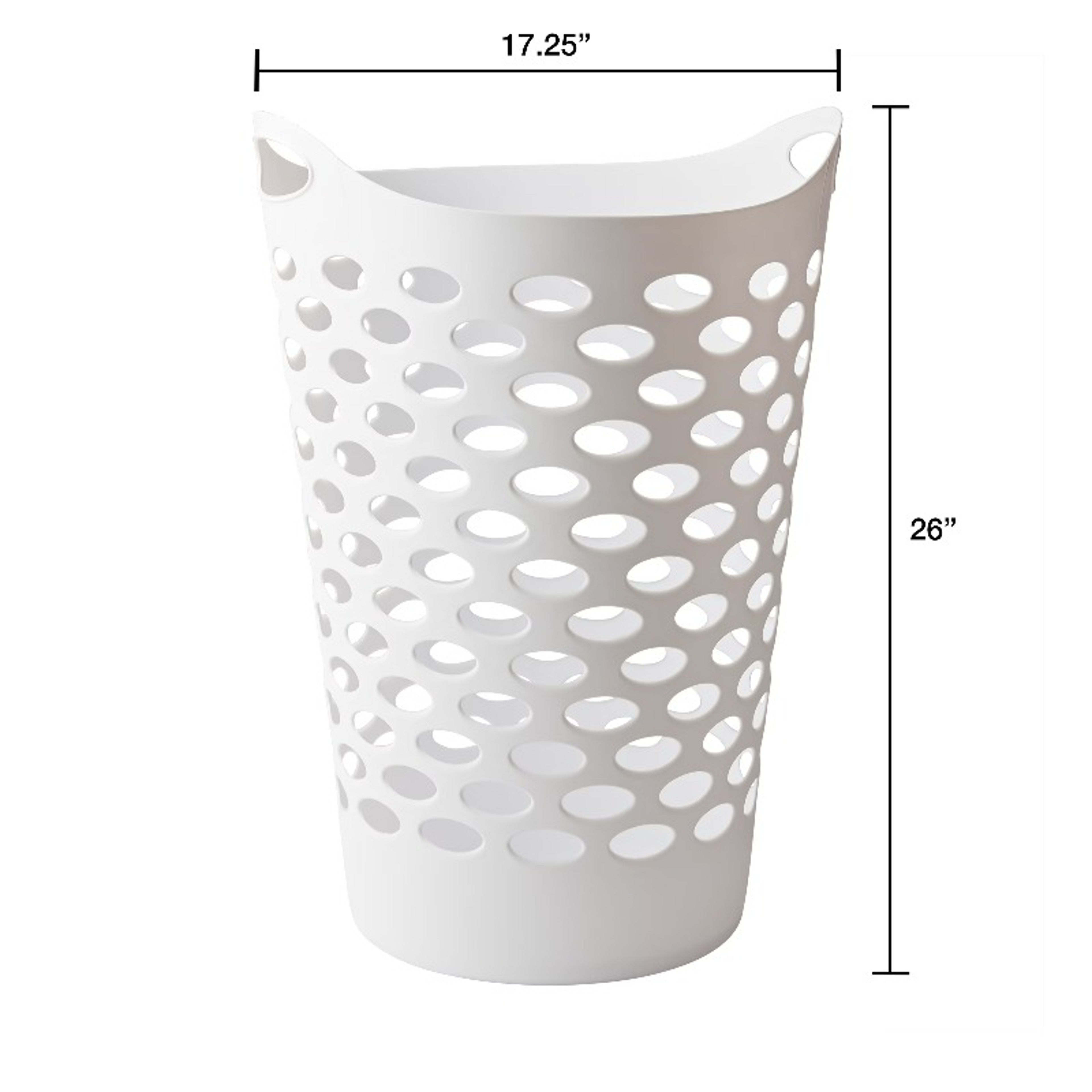 Round Plastic Laundry Hamper with Handles – view 3
