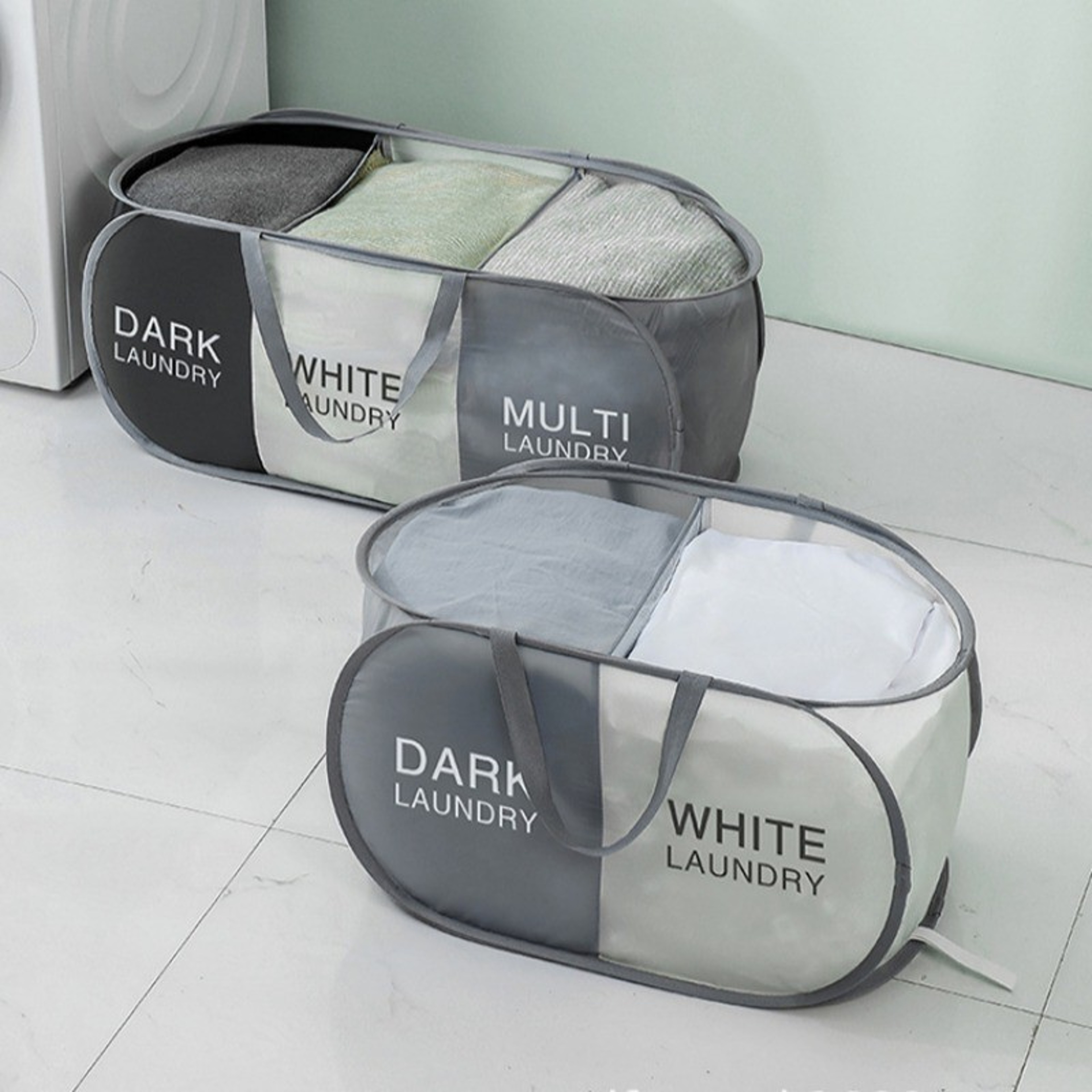 Large Collapsible Laundry Sorter Hamper With Handles For Dorm And Home 6