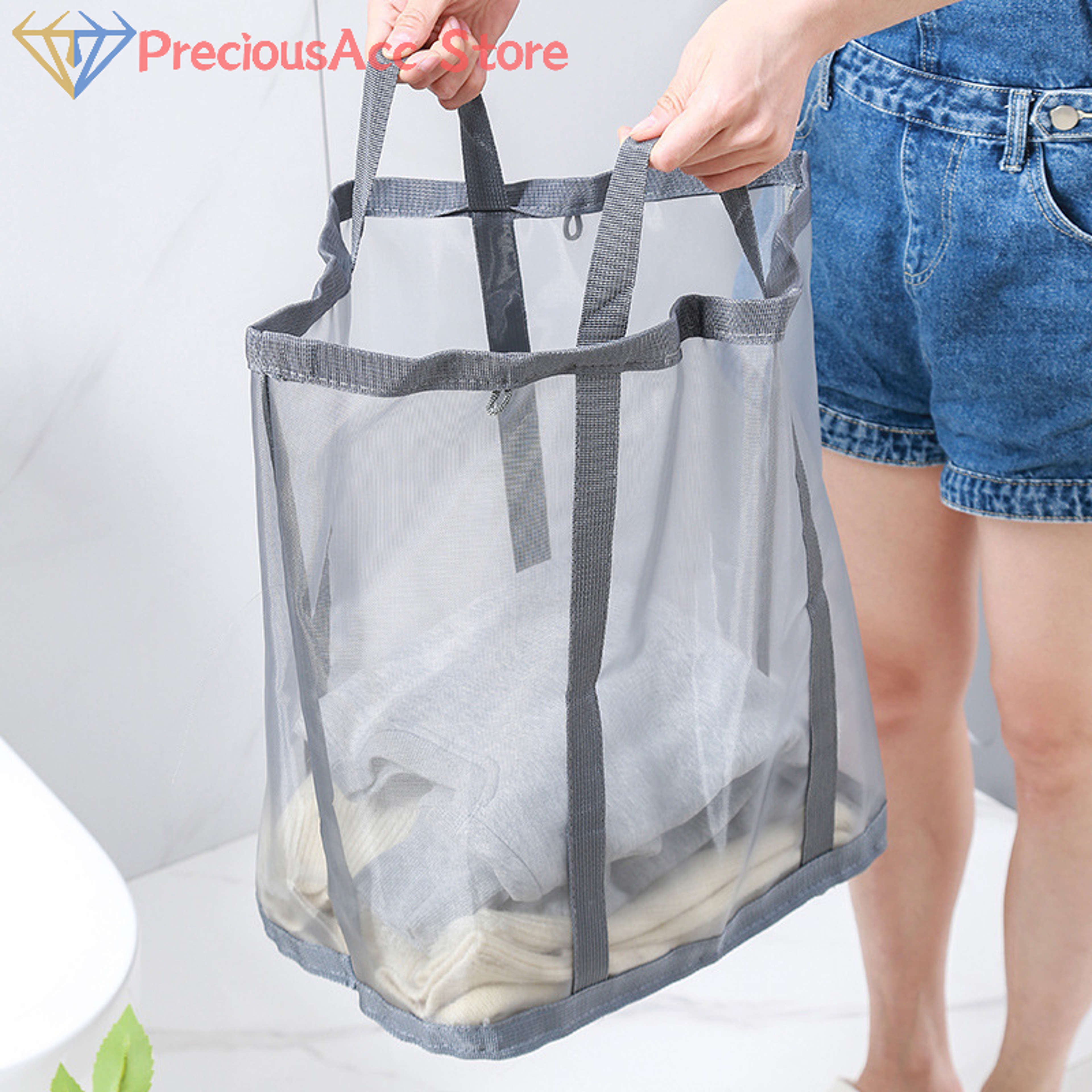 Collapsible Laundry Hamper With Reinforced Handles Foldable Clothes Basket 5