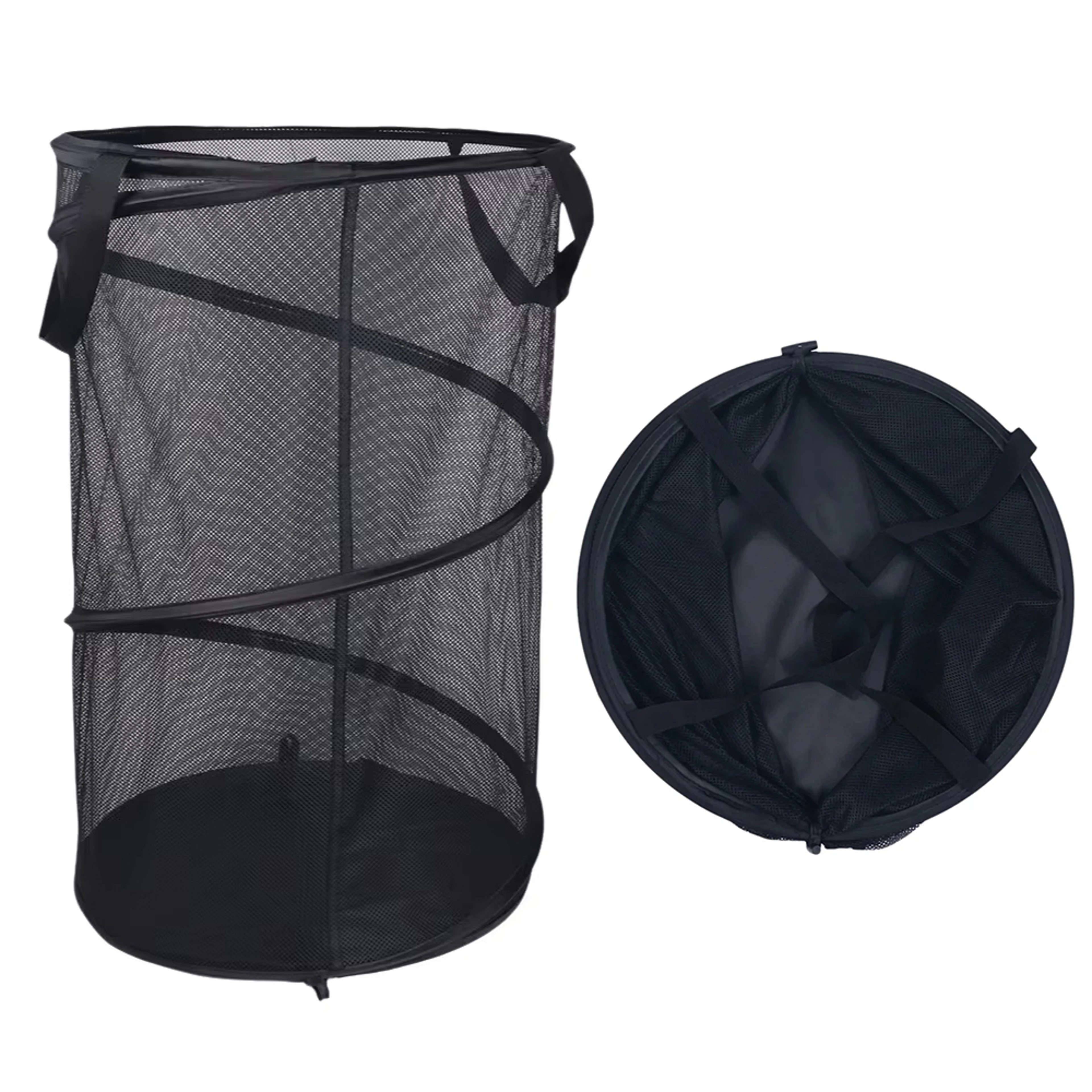 Large Collapsible Mesh Laundry Basket with Handles Foldable Clothes Hamper – view 1