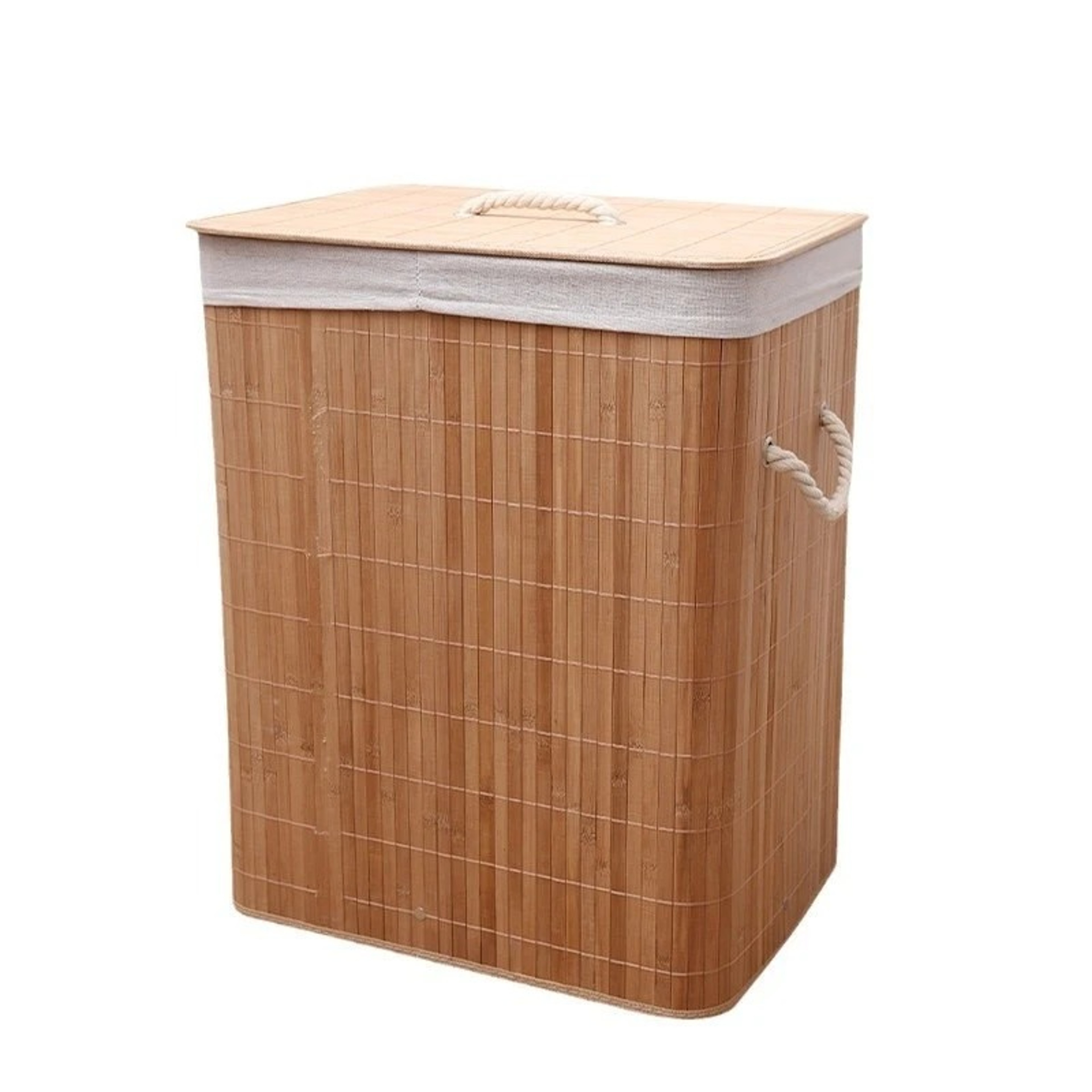 Bamboo Laundry Basket With Lid Foldable Space Saving Clothes Hamper 6